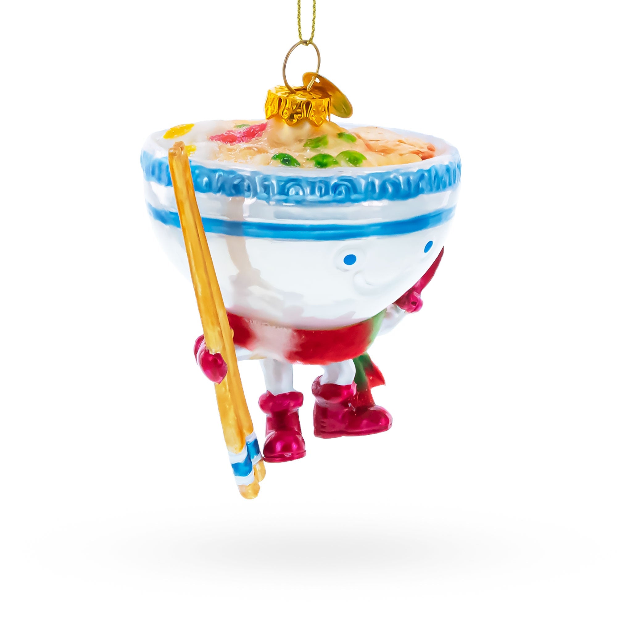 Ramen Bowl with Chopsticks Glass Christmas Ornament