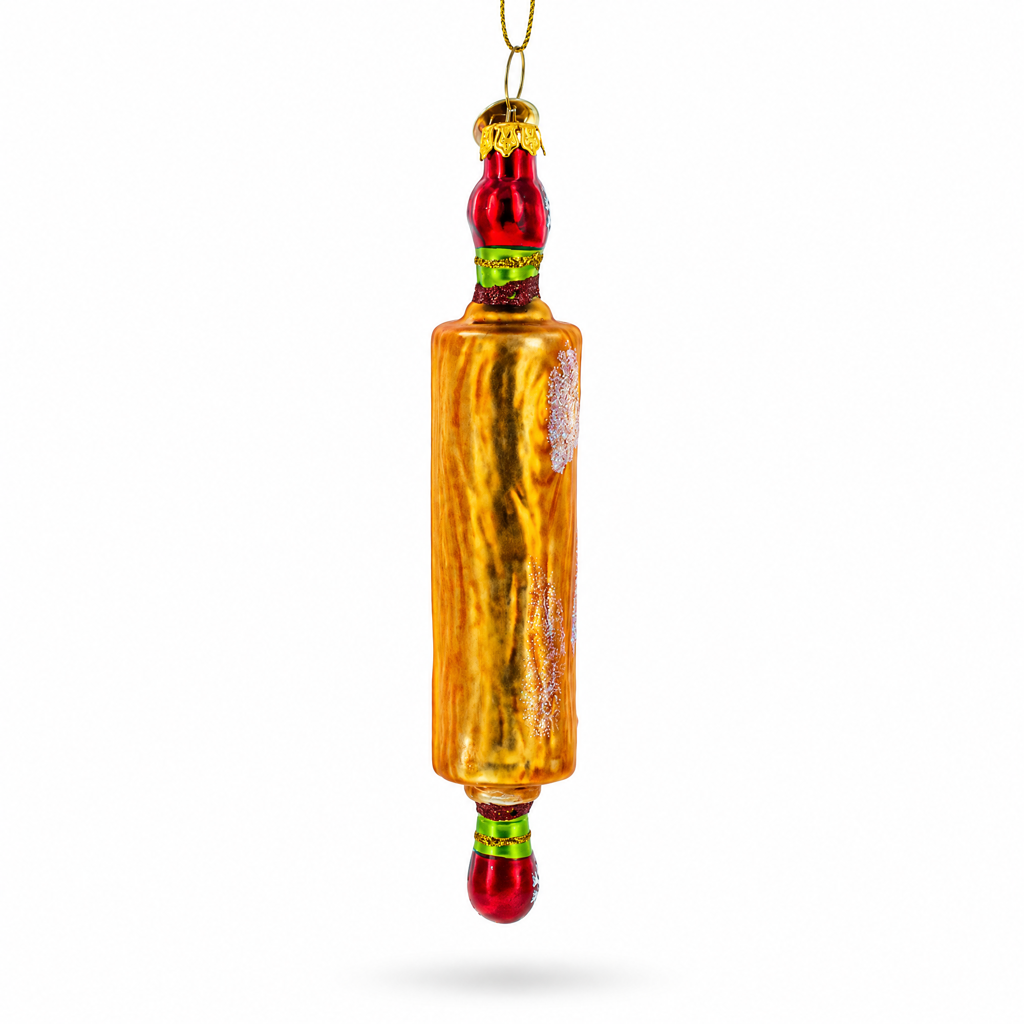 Kitchen Rolling Pin Glass Christmas Ornament