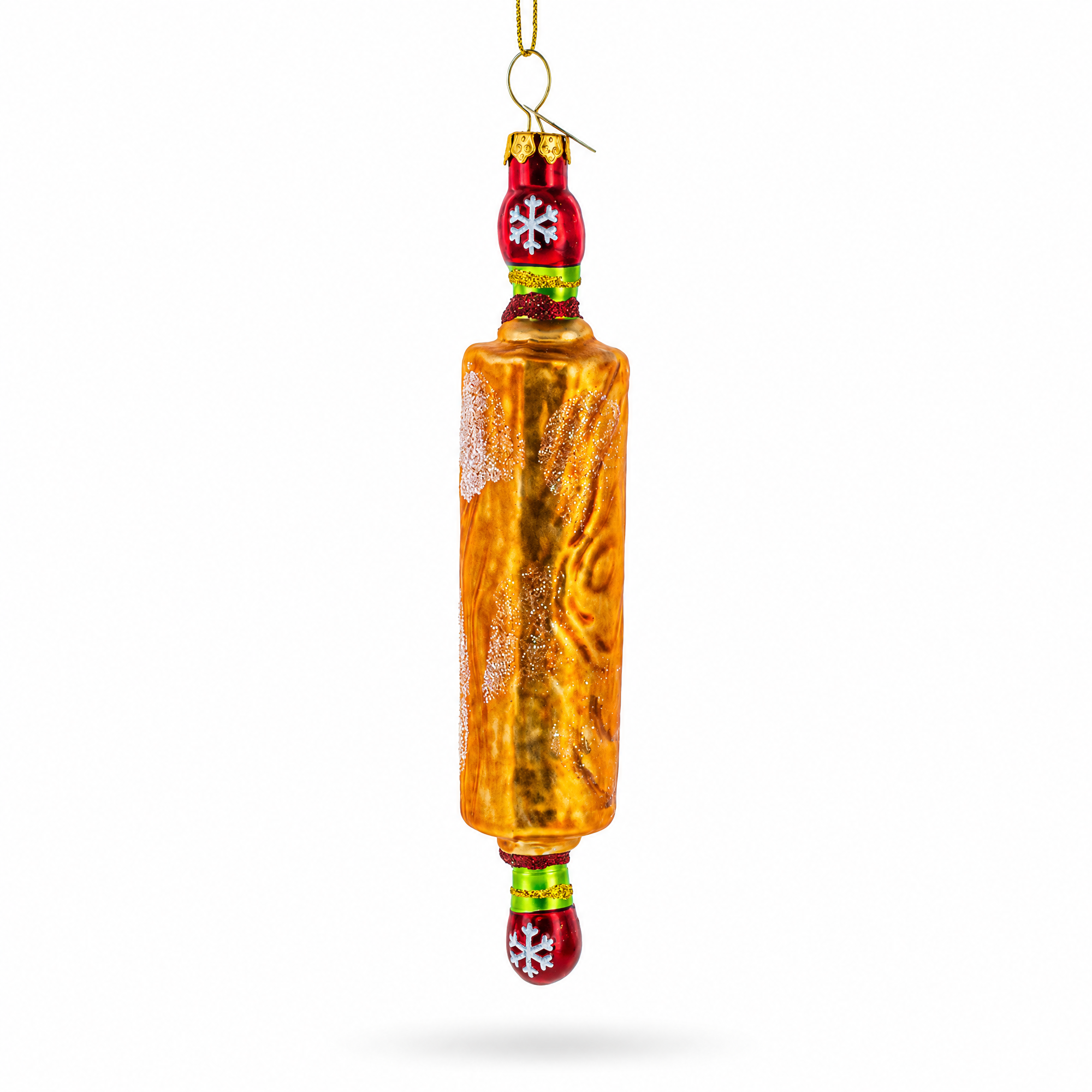 Kitchen Rolling Pin Glass Christmas Ornament
