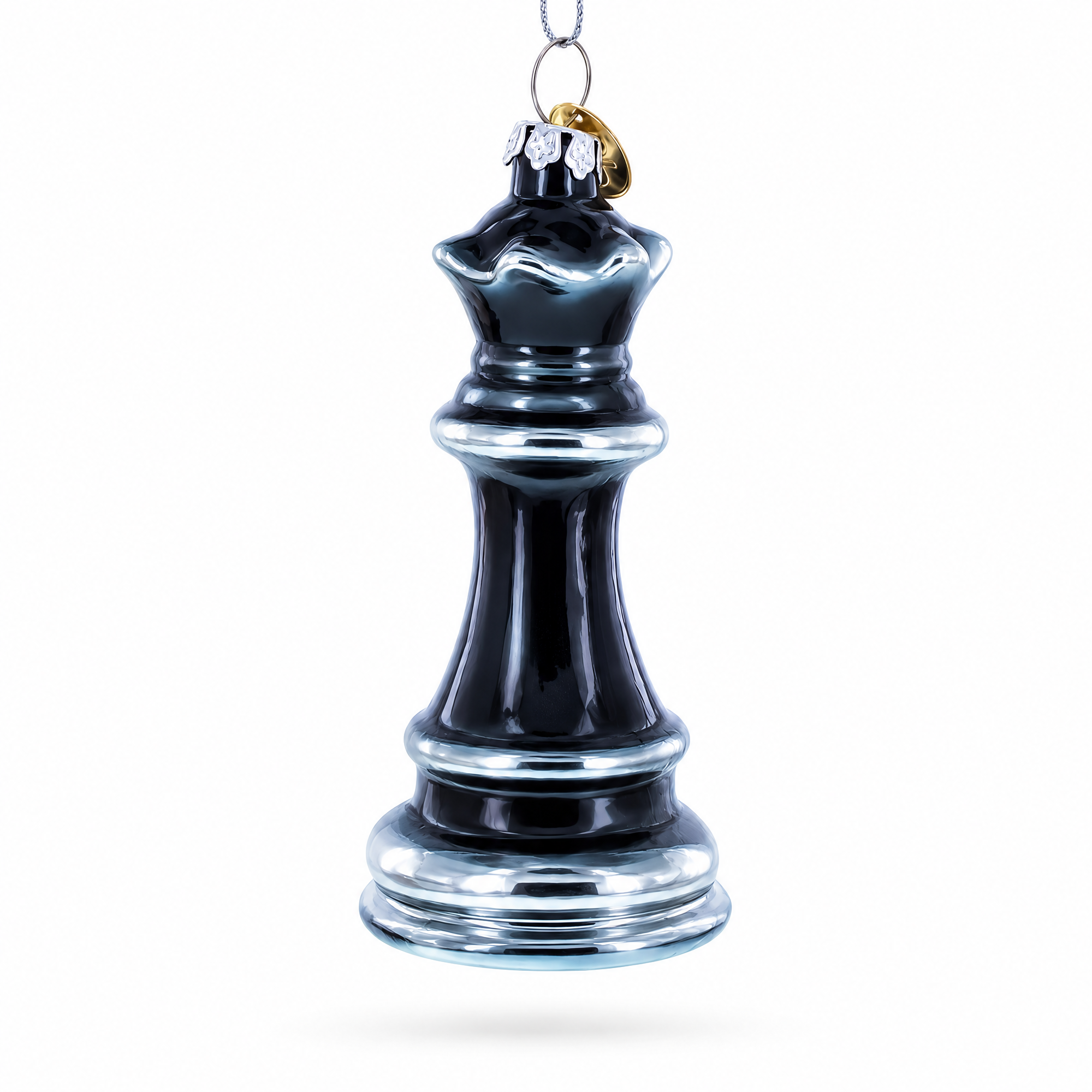 Queen Chess Glass Christmas Ornament
