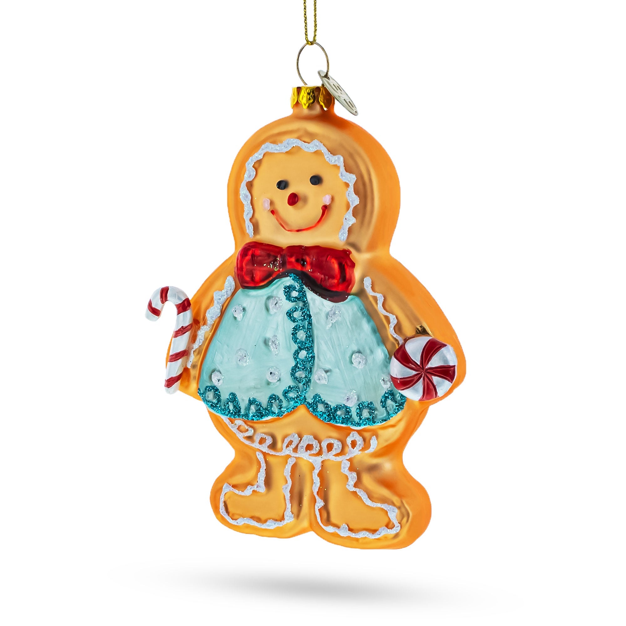Sweet Gingerbread Man Glass Christmas Ornament