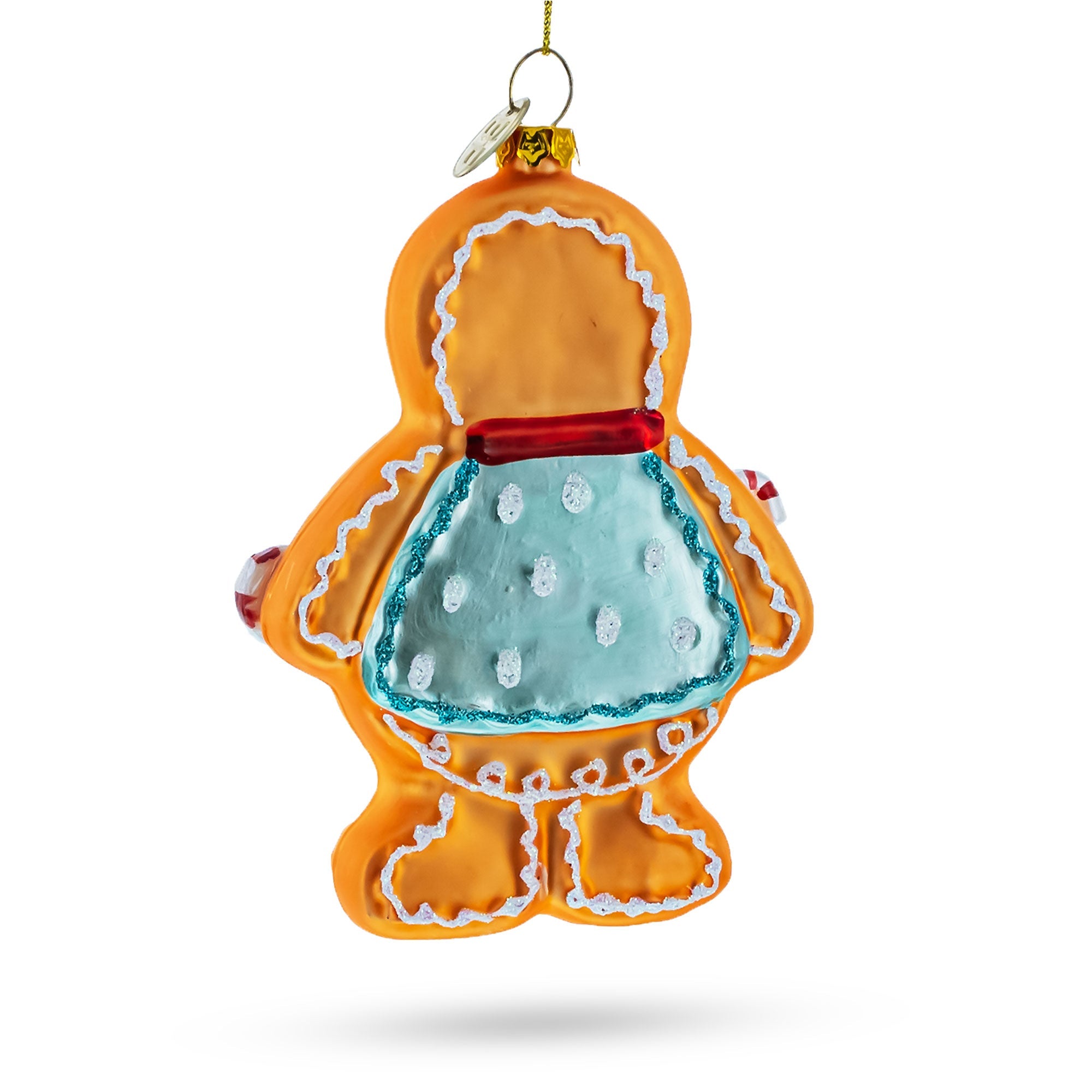 Sweet Gingerbread Man Glass Christmas Ornament