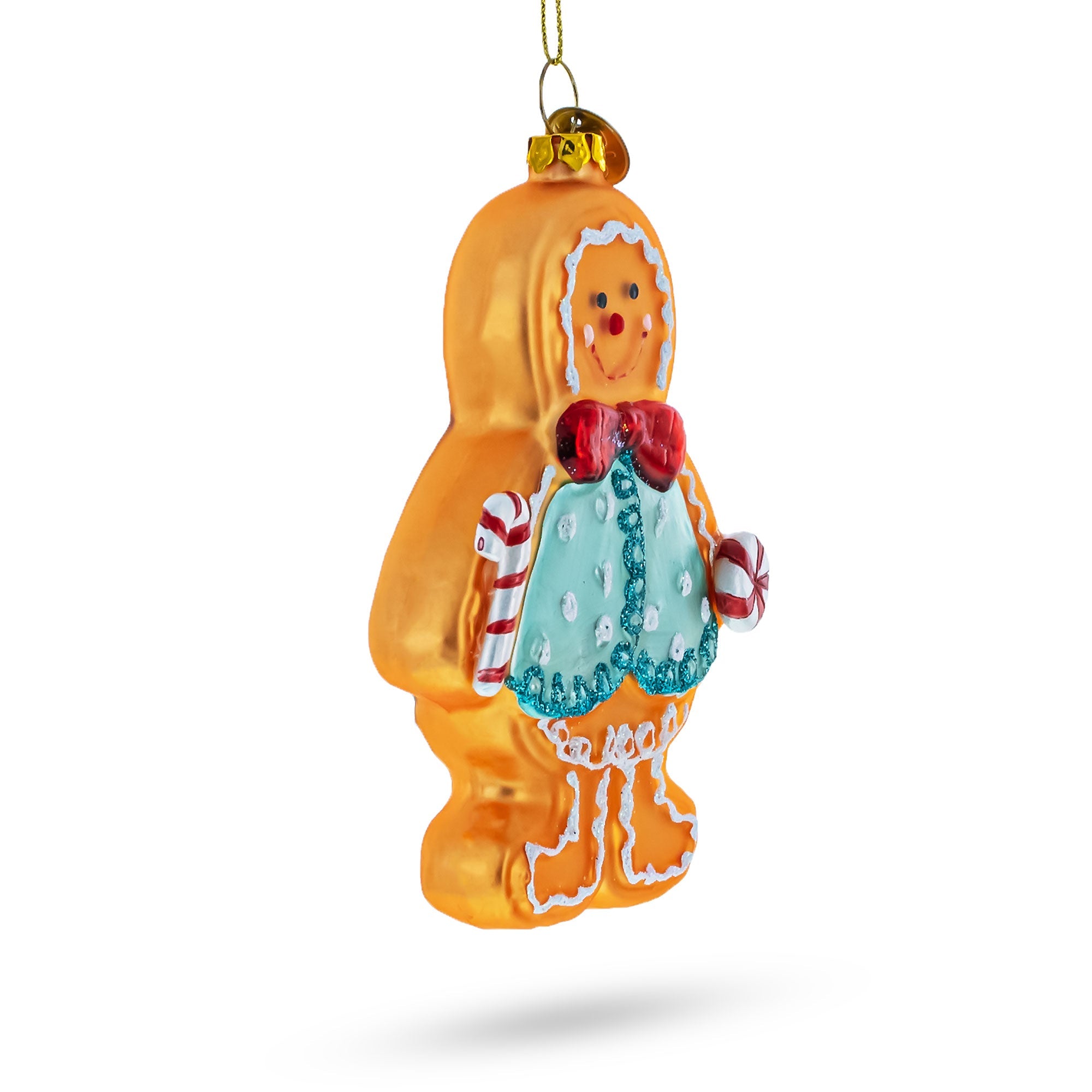 Sweet Gingerbread Man Glass Christmas Ornament