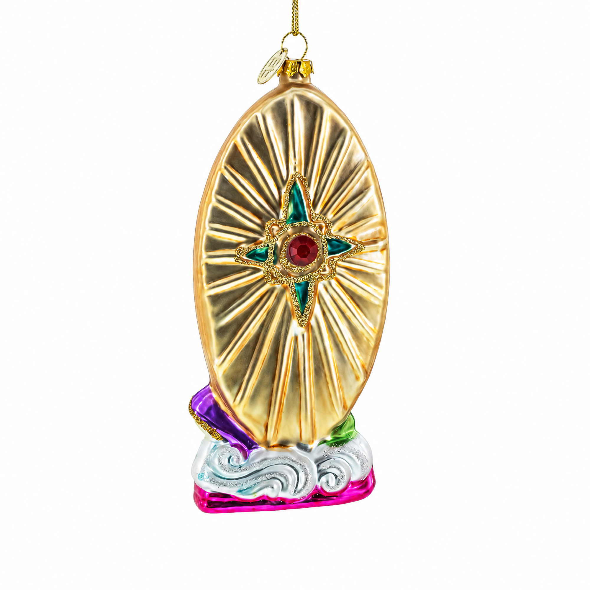 Reverent Virgin Mary Glass Christmas Ornament