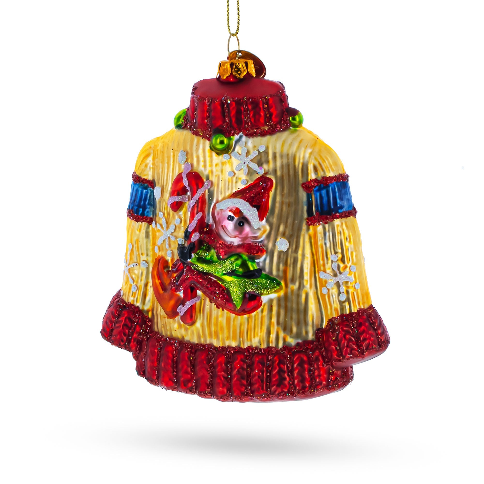 Festive Holiday Sweater Glass Christmas Ornament