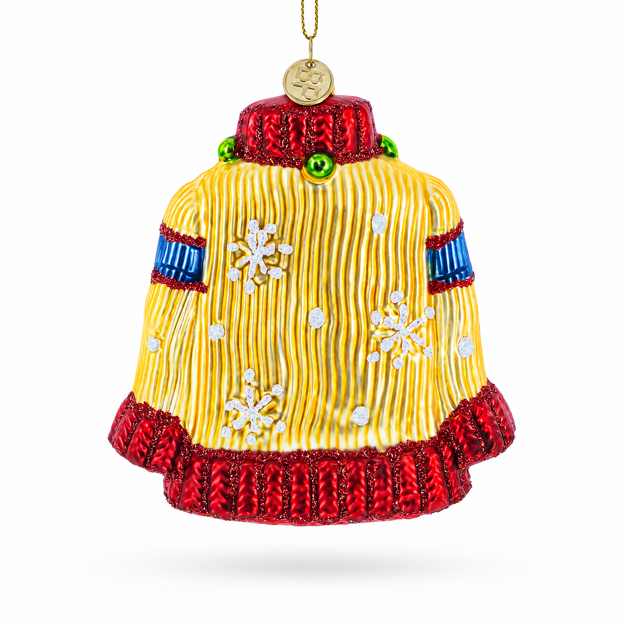 Festive Holiday Sweater Glass Christmas Ornament