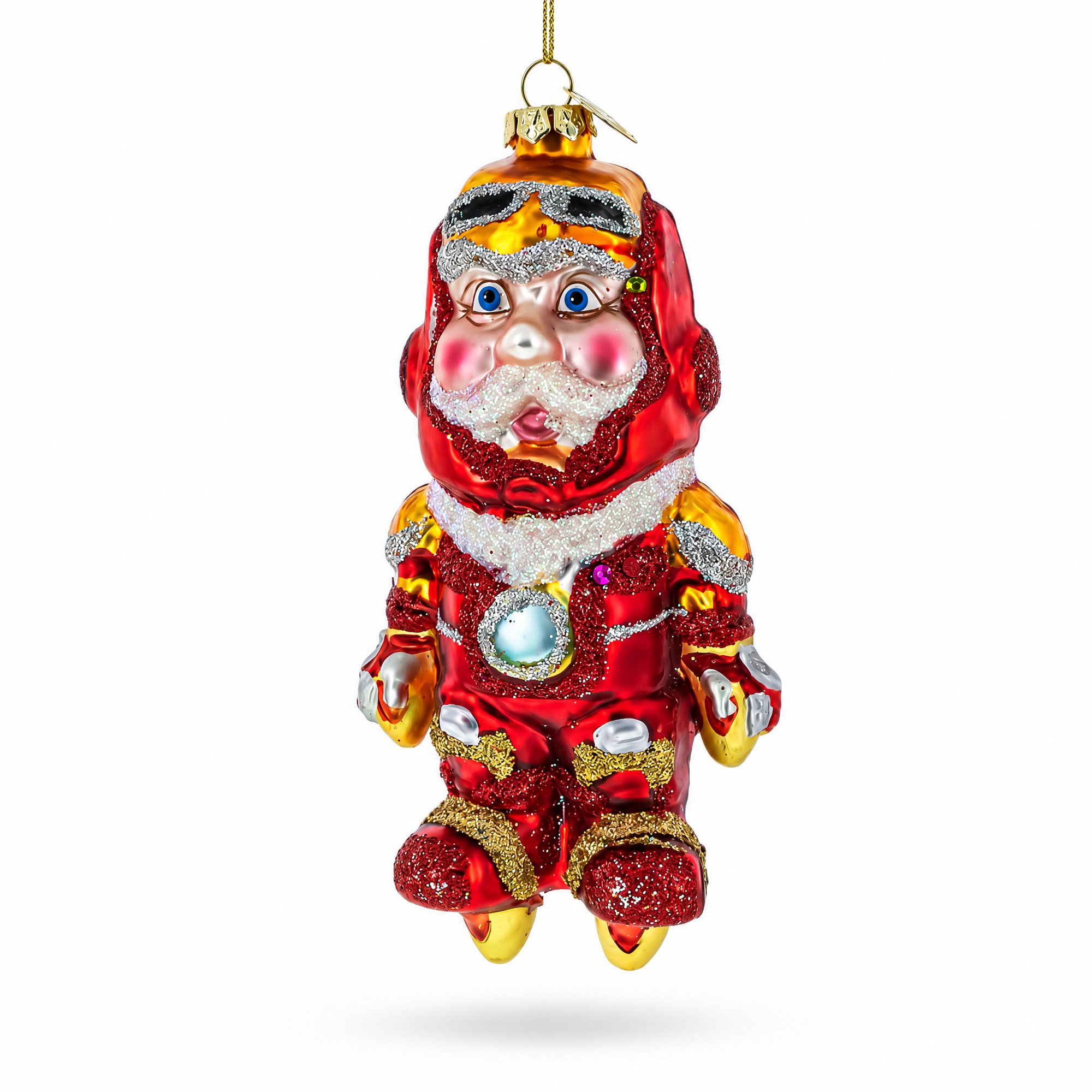 Aviator Pilot Glass Christmas Ornament