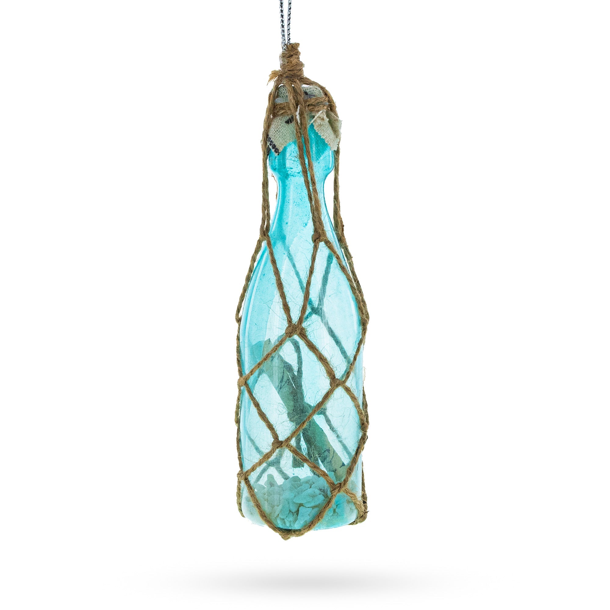Nautical Sea Bottle with Sand Glass Christmas Ornament