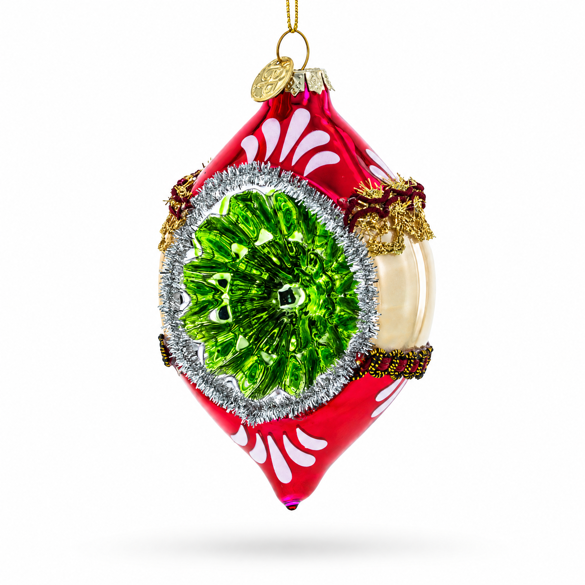 Retro Reflection Pink Glass Christmas Ornament