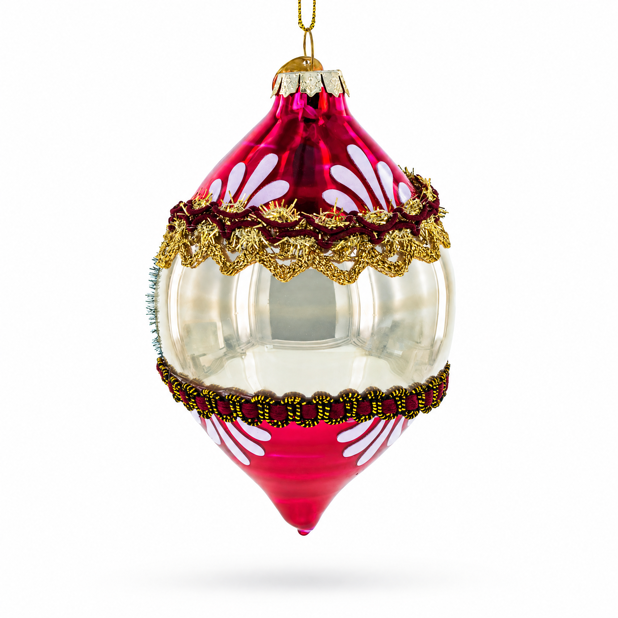 Retro Reflection Pink Glass Christmas Ornament