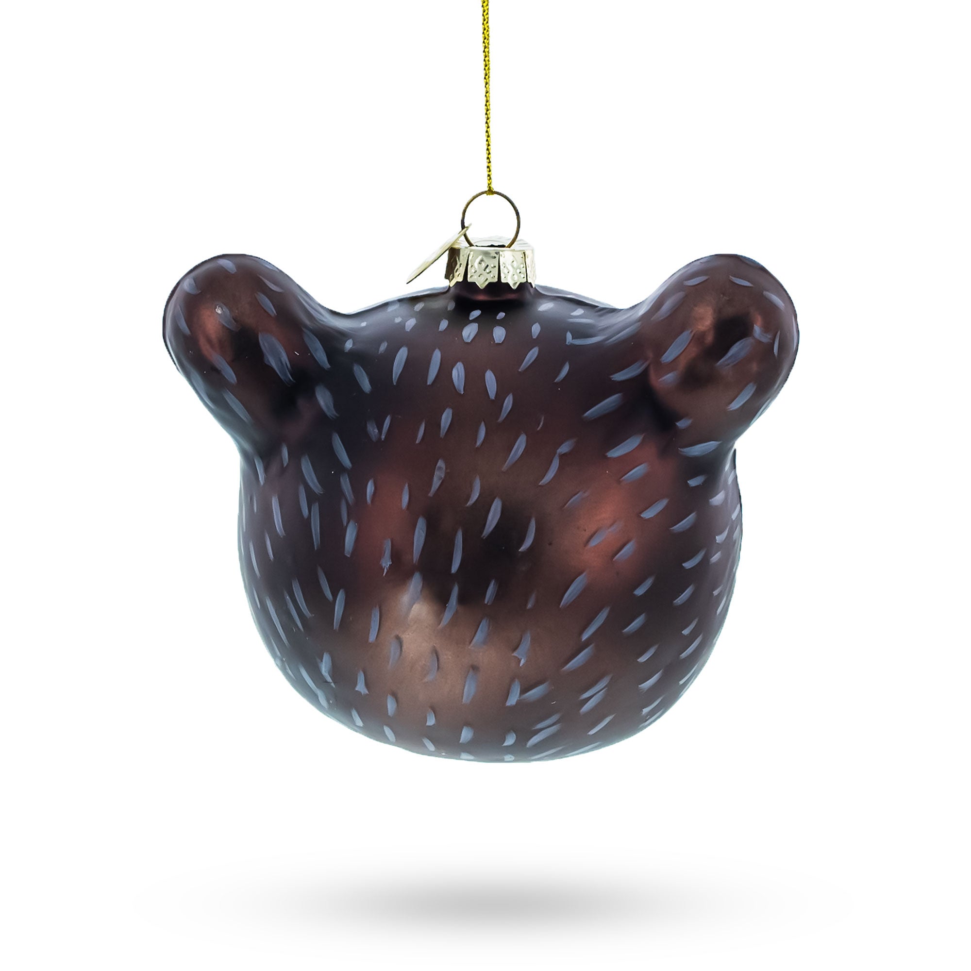 Bear Head Whimsical Glass Christmas Ornament