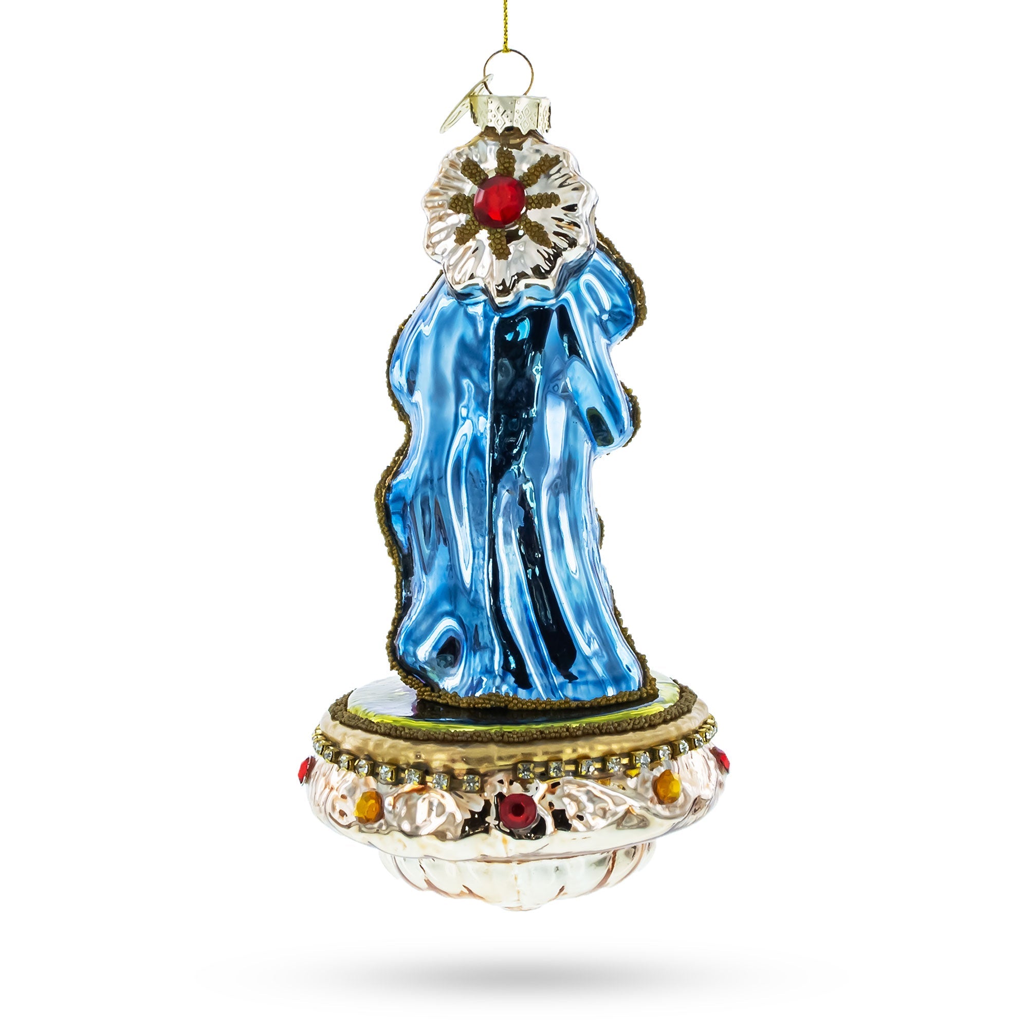 Nativity Scene Sacred Glass Christmas Ornament