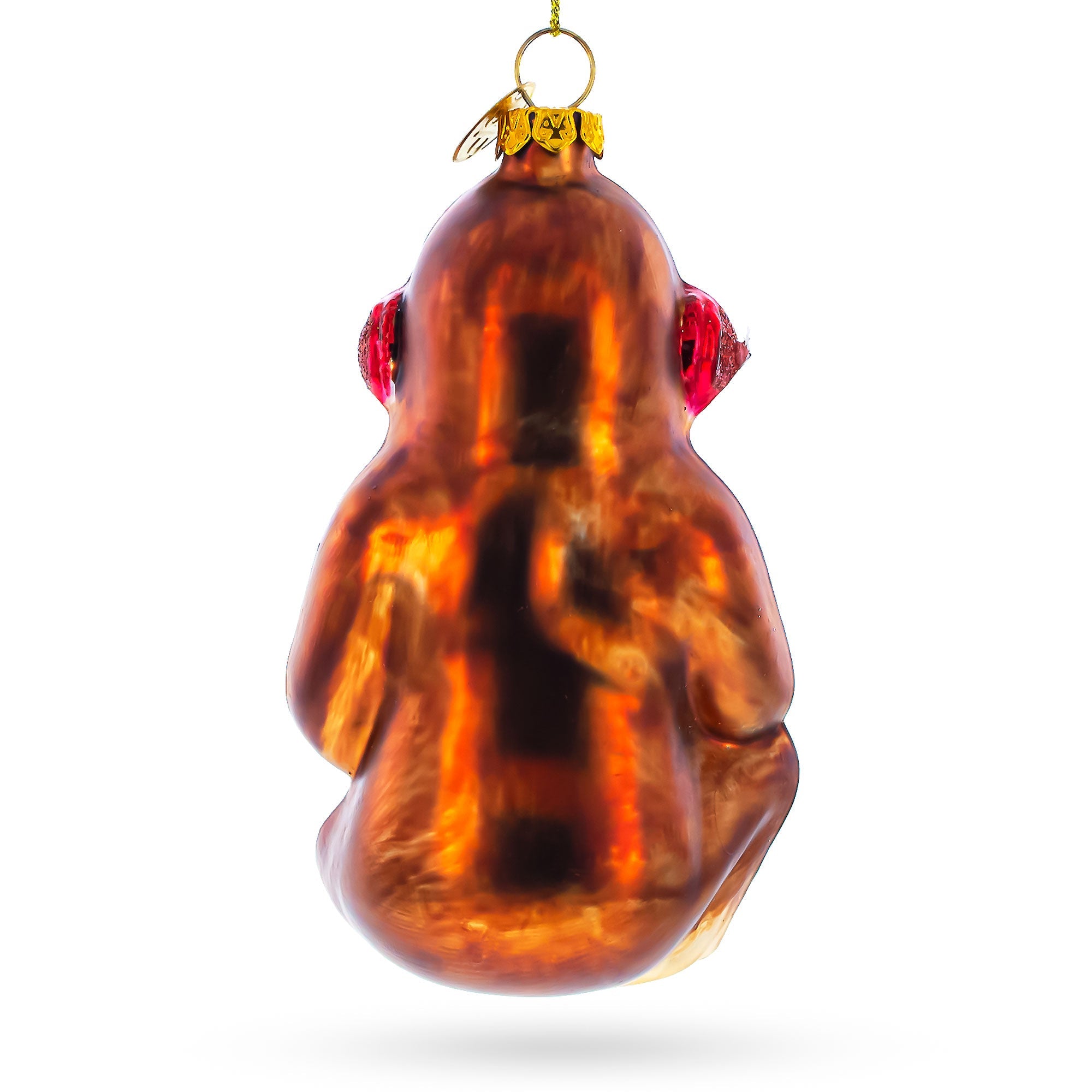 Monkey Video Gamer Glass Christmas Ornament