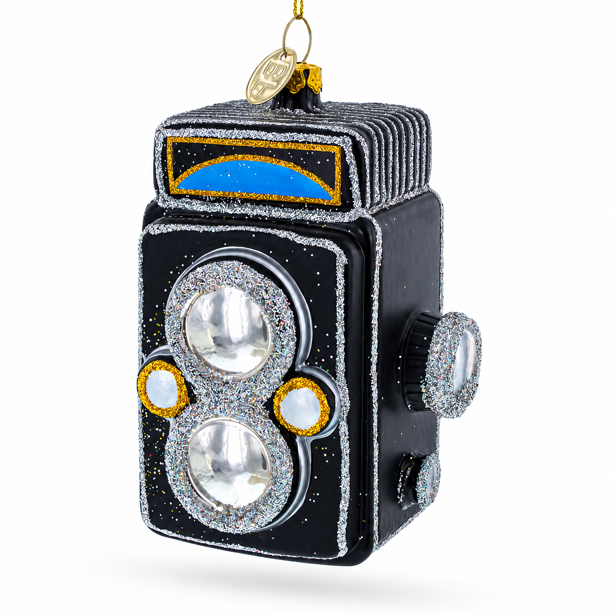 Vintage-Inspired Camera Glass Christmas Ornament