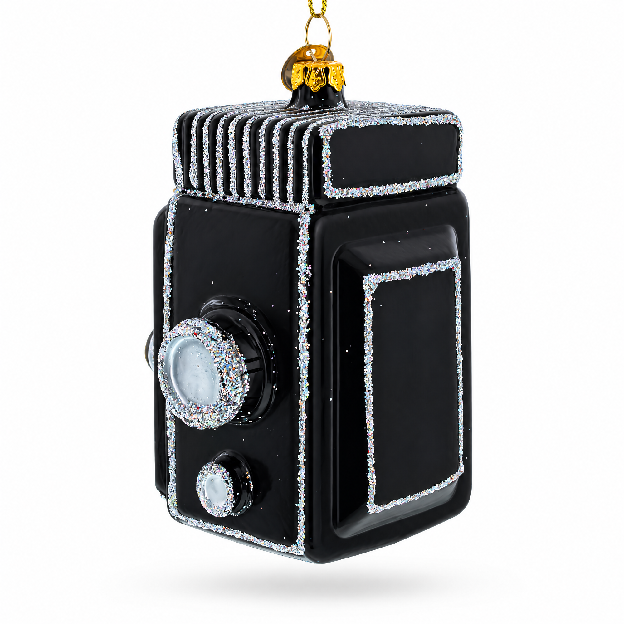 Vintage-Inspired Camera Glass Christmas Ornament