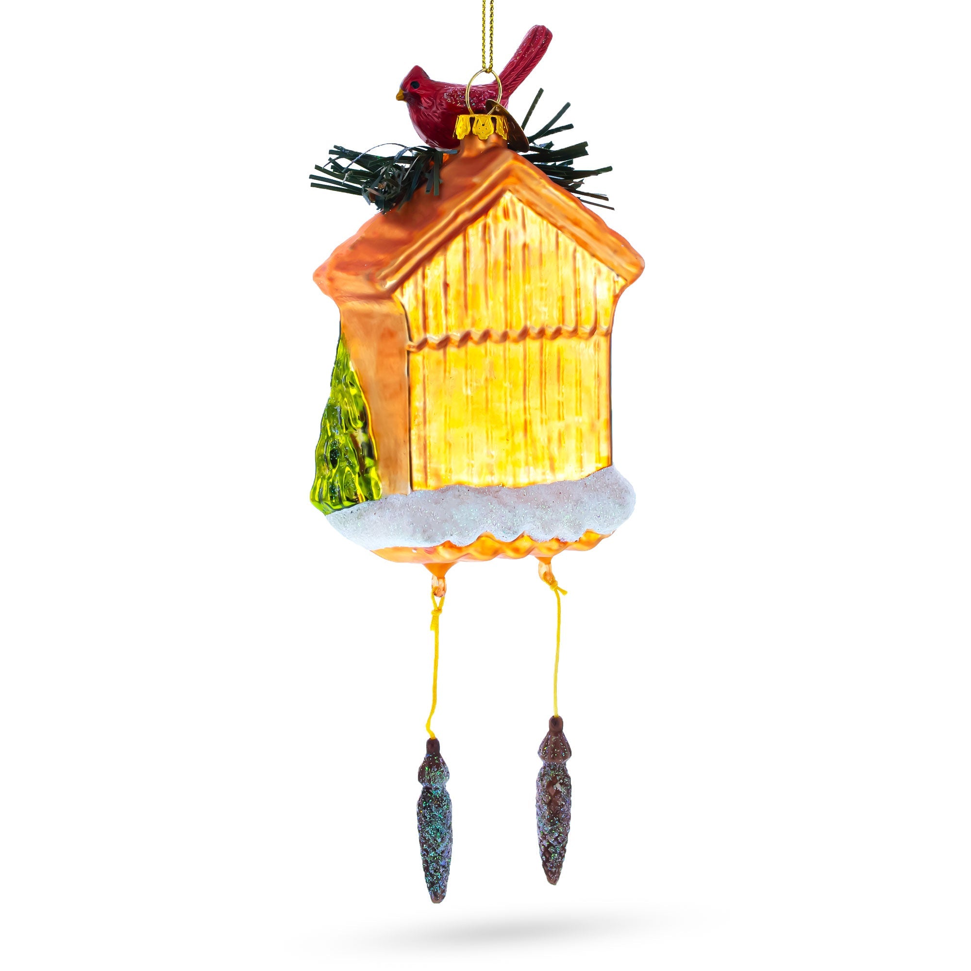 Cuckoo Clock Glass Christmas Ornament