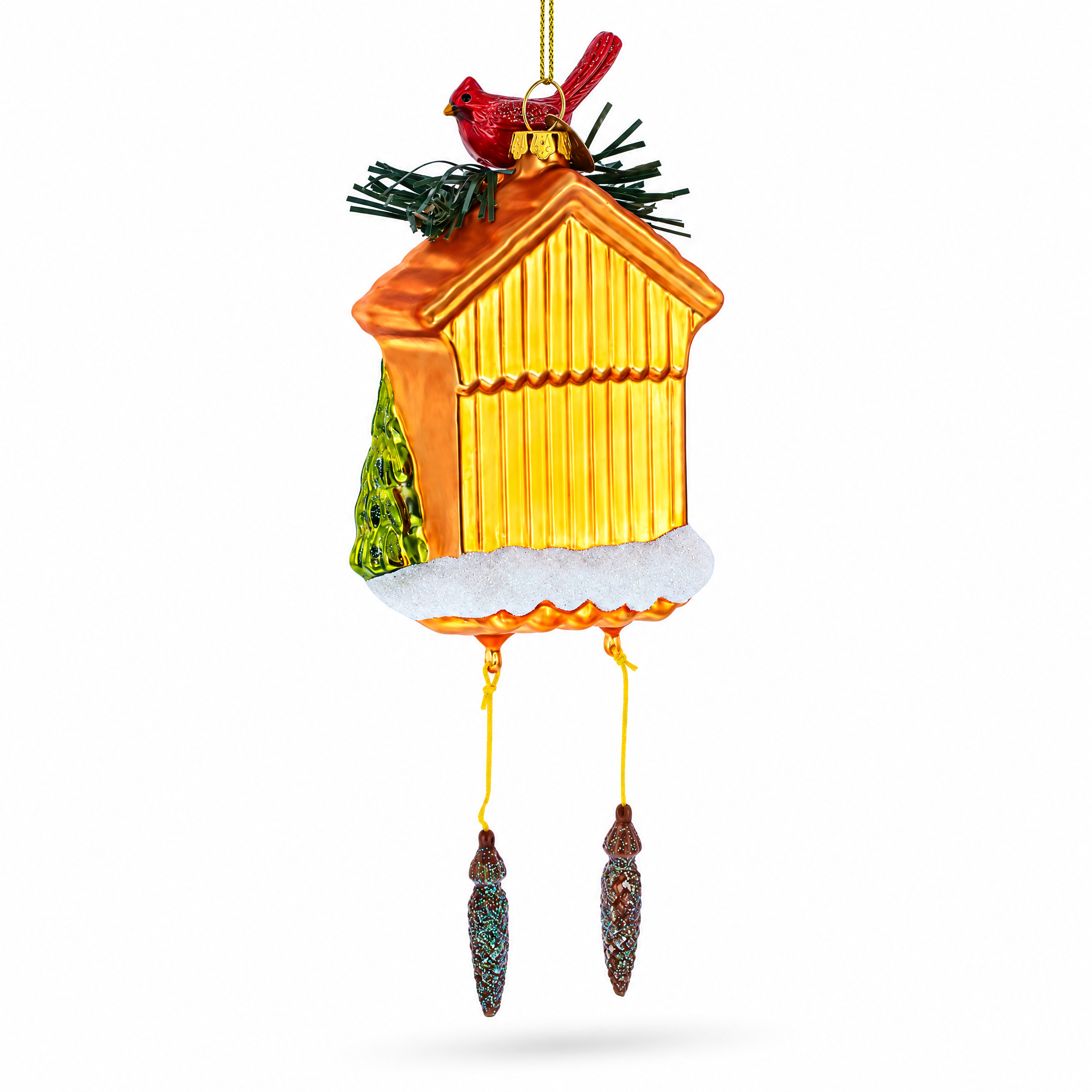 Cuckoo Clock Glass Christmas Ornament