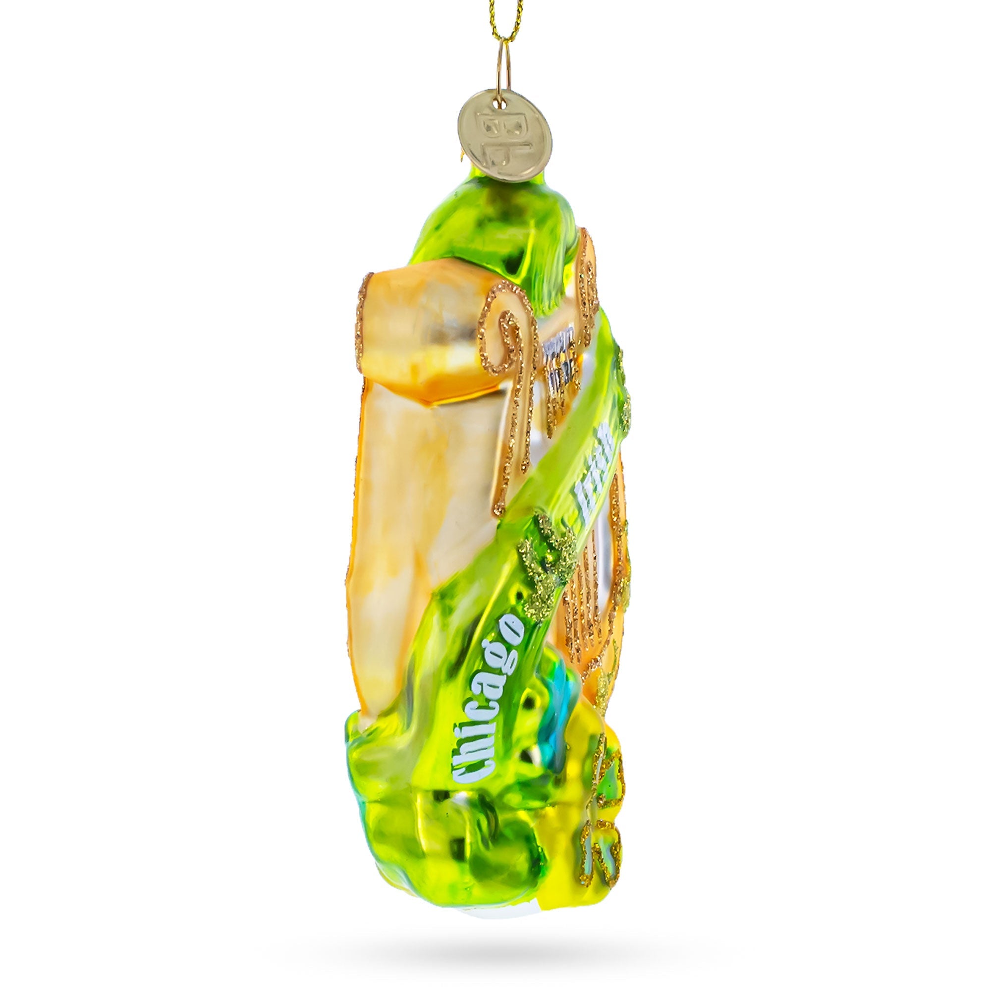 Irish Harp Glass Christmas Ornament