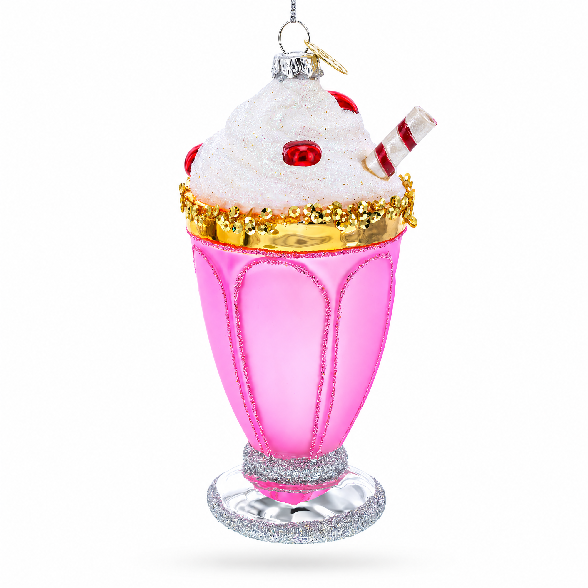 Pink Glass Shake Glass Christmas Ornament