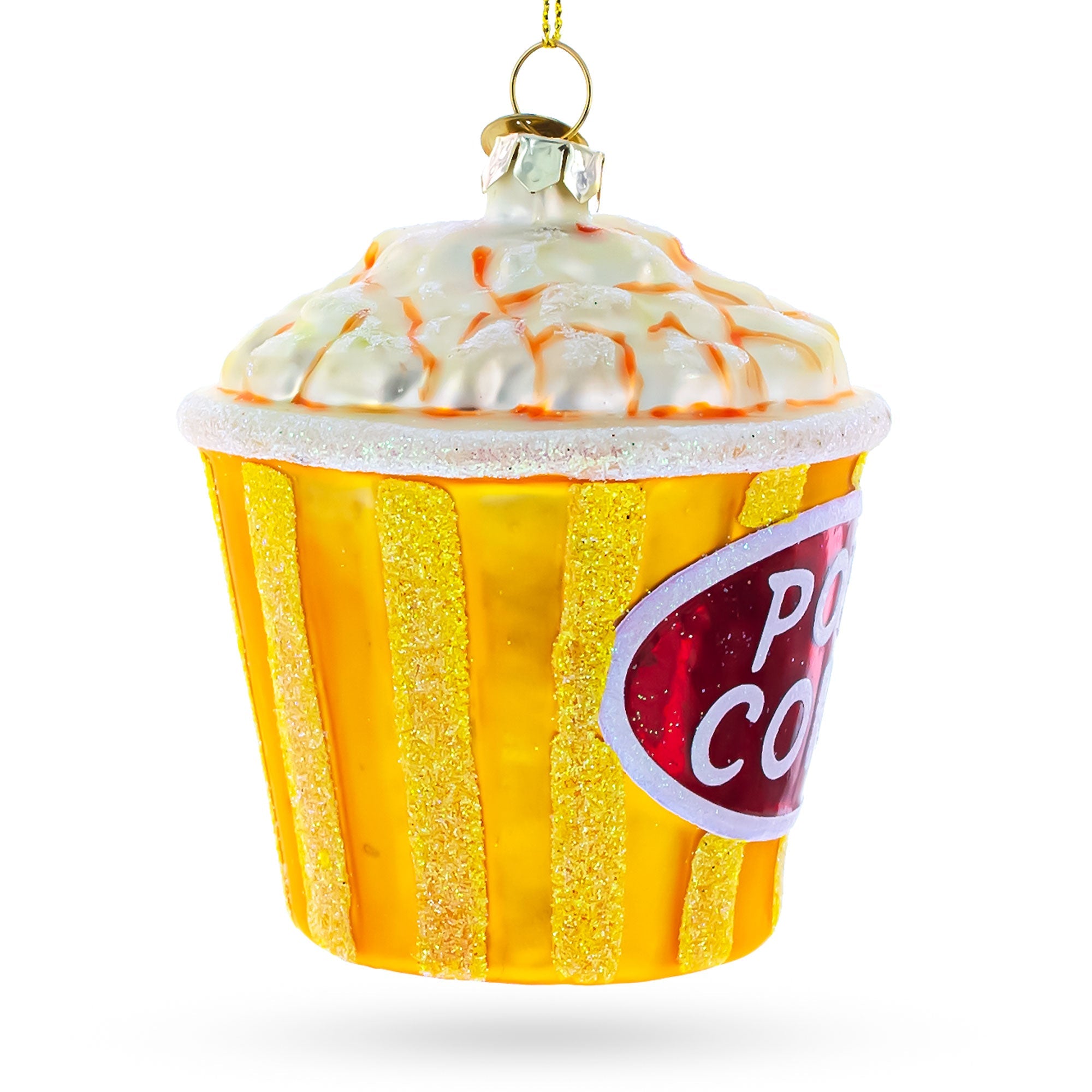 Popcorn Bucket Glass Christmas Ornament