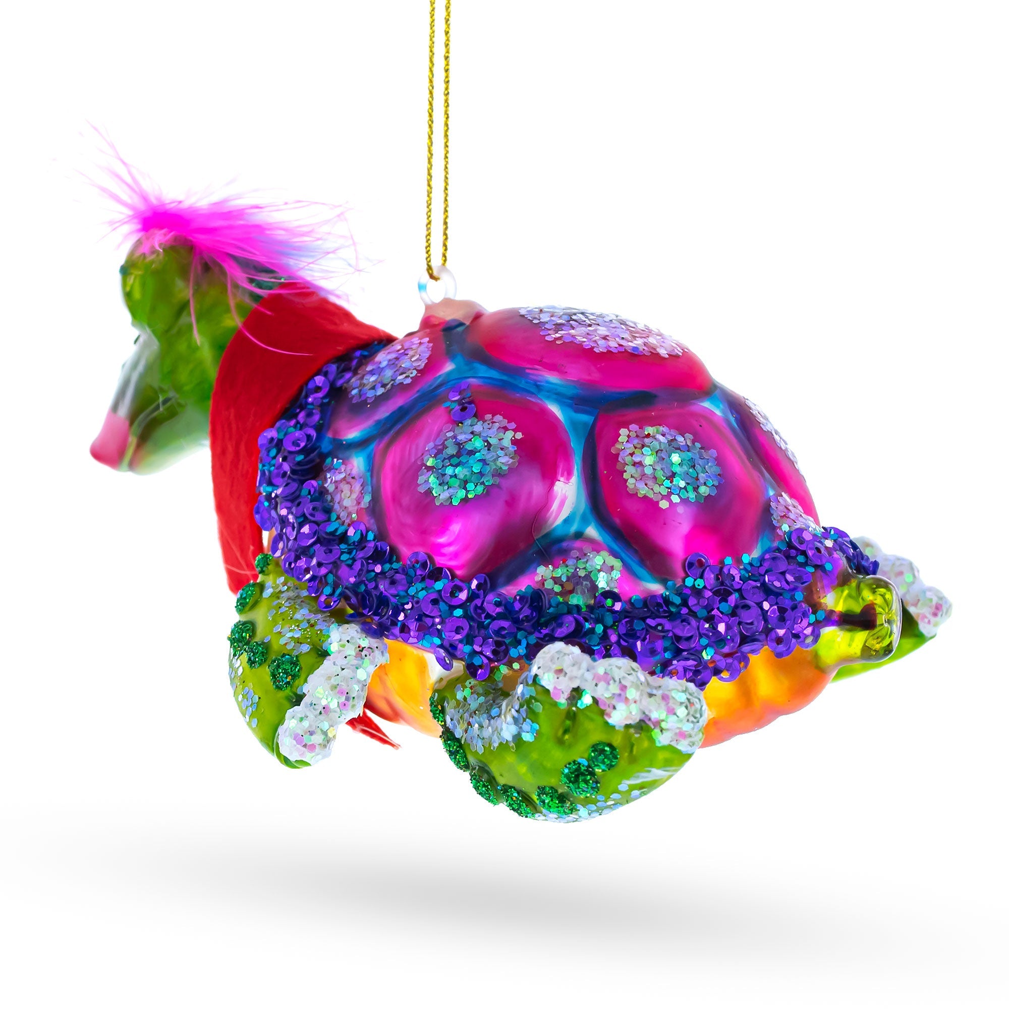 Mrs. Sea Turtle Glass Christmas Ornament