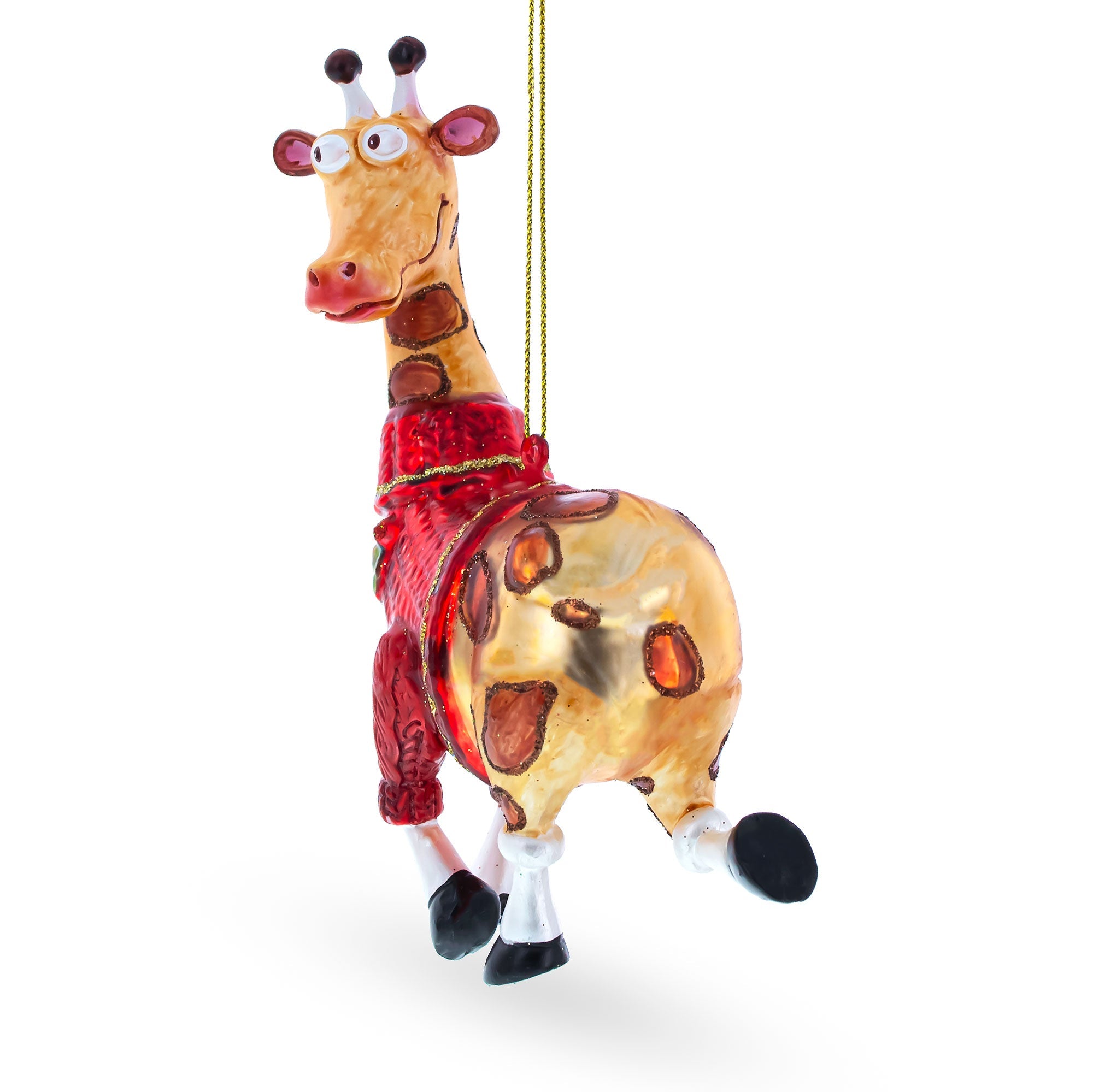 Stylish Giraffe Glass Christmas Ornament