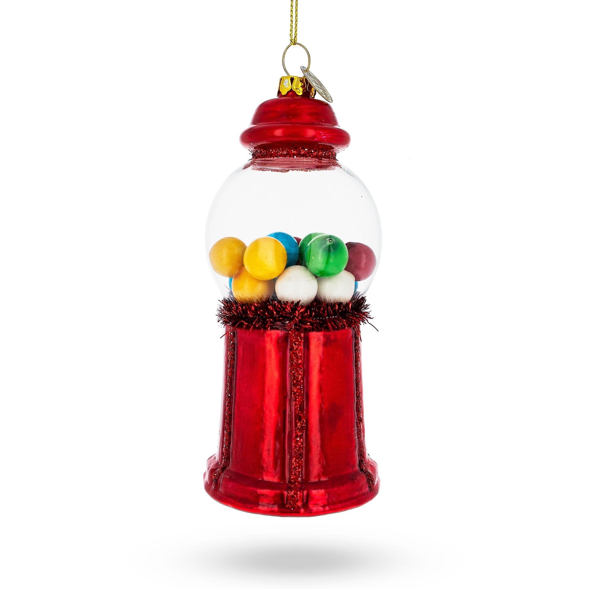 Candy Vending Machine Glass Christmas Ornament