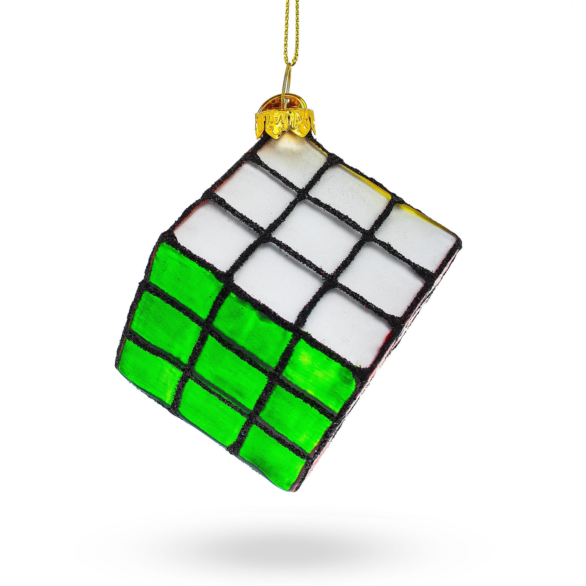 Magic Cube Glass Christmas Ornament