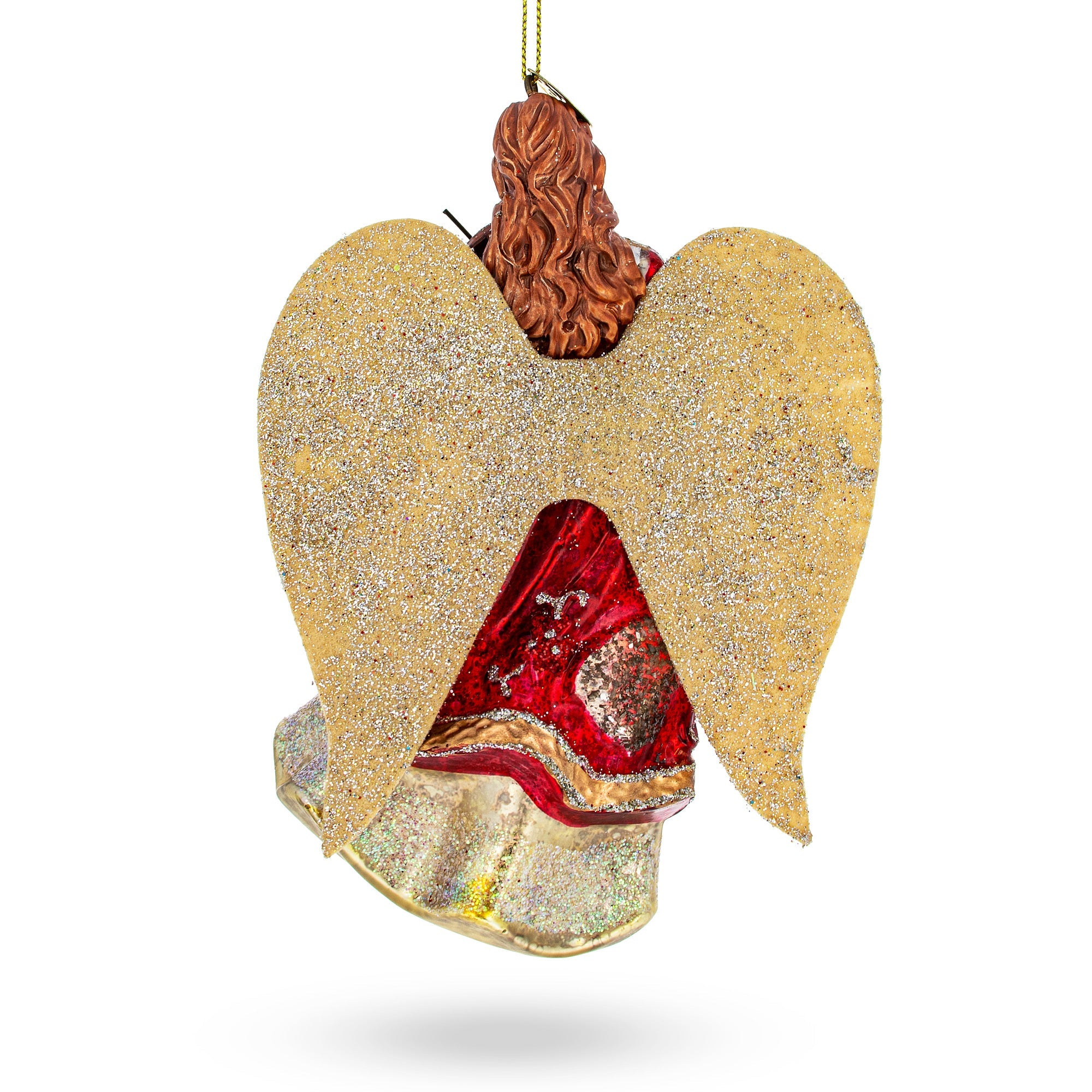 Angel Playing Violin Glass Christmas Ornament