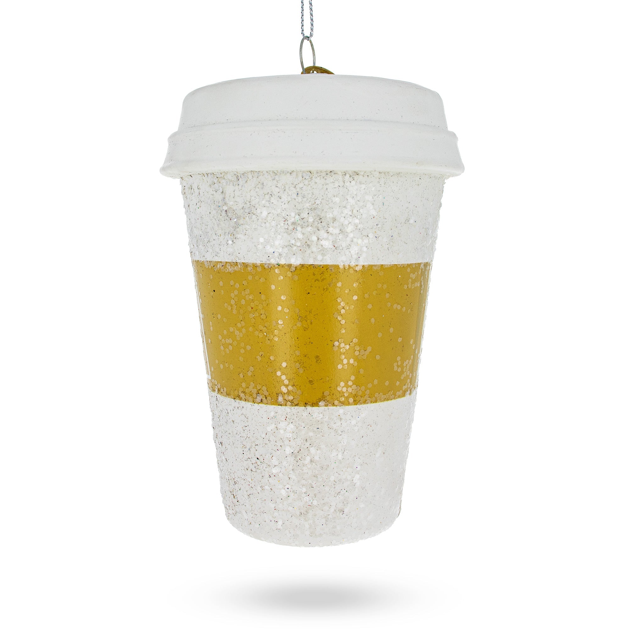 Coffee Lover's Cup Glass Christmas Ornament