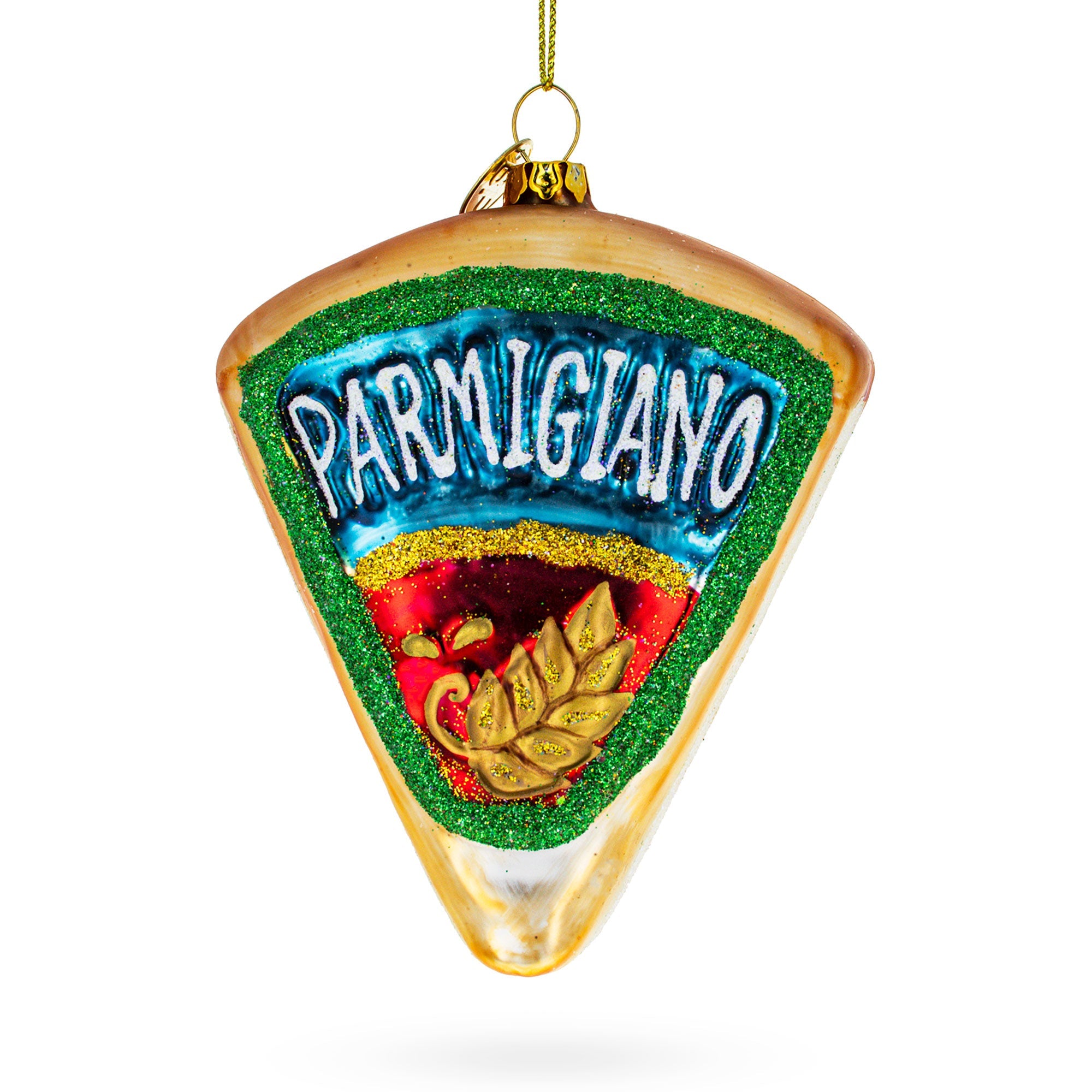 Italian Cheese Glass Christmas Ornament