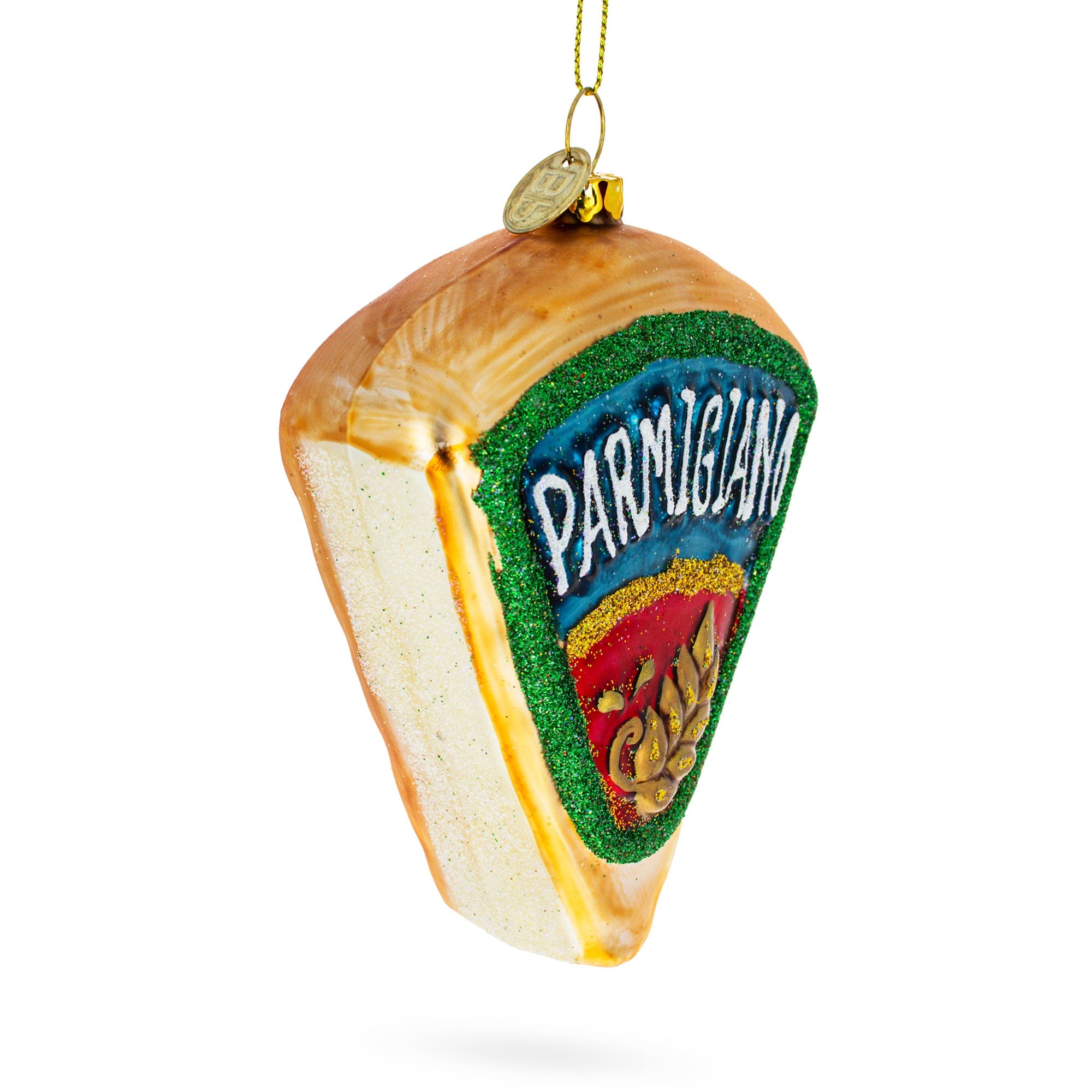 Italian Cheese Glass Christmas Ornament