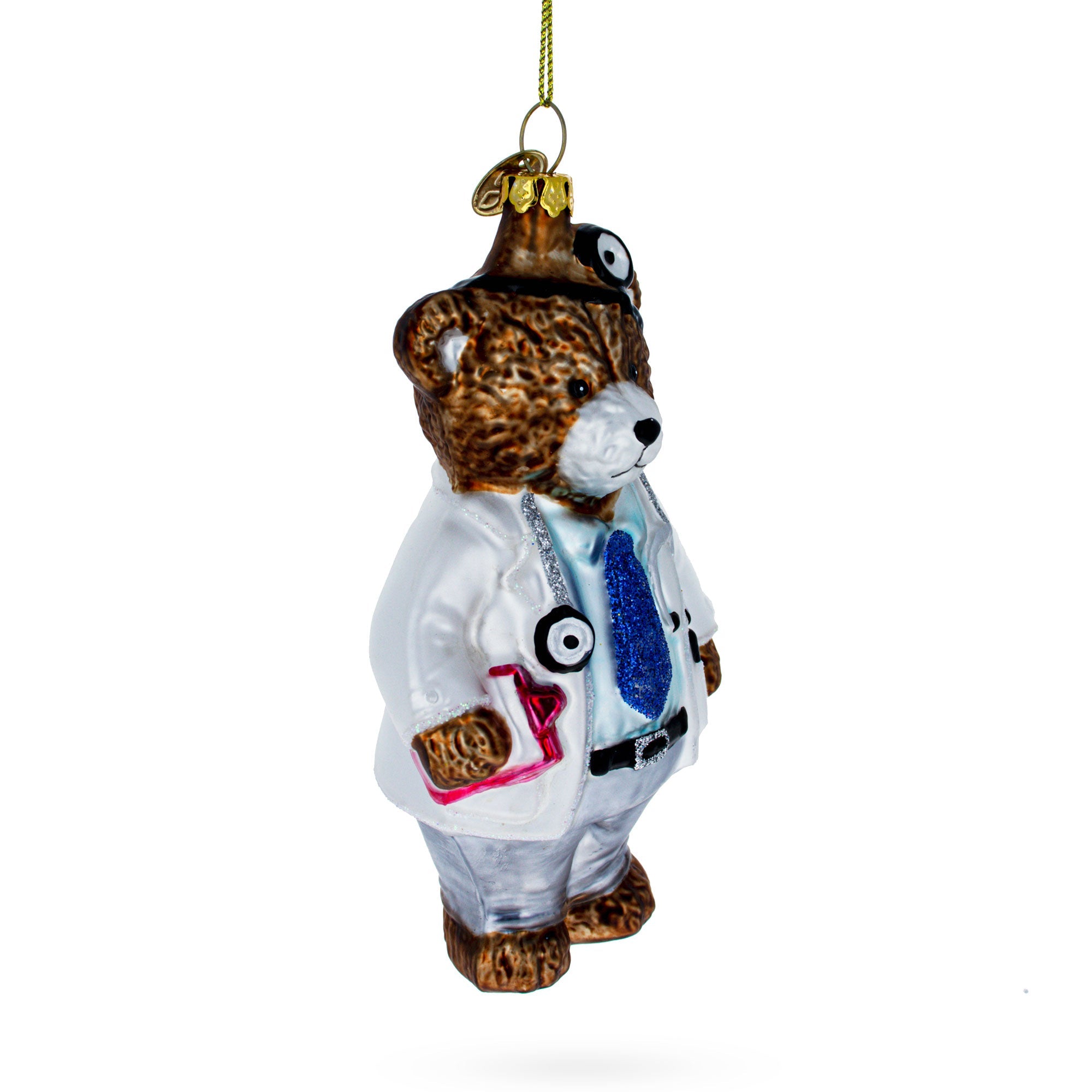 Doctor Bear Glass Christmas Ornament