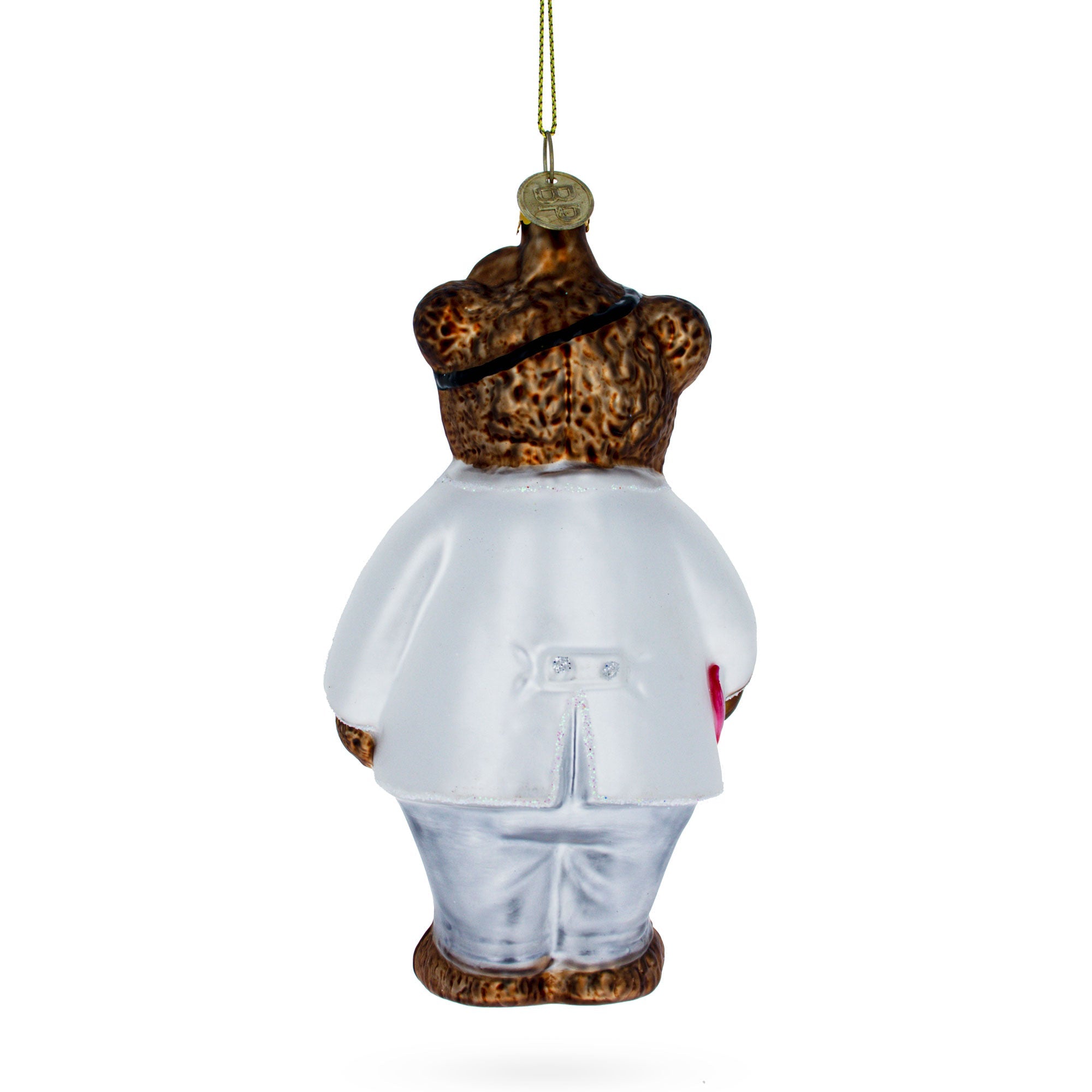 Doctor Bear Glass Christmas Ornament
