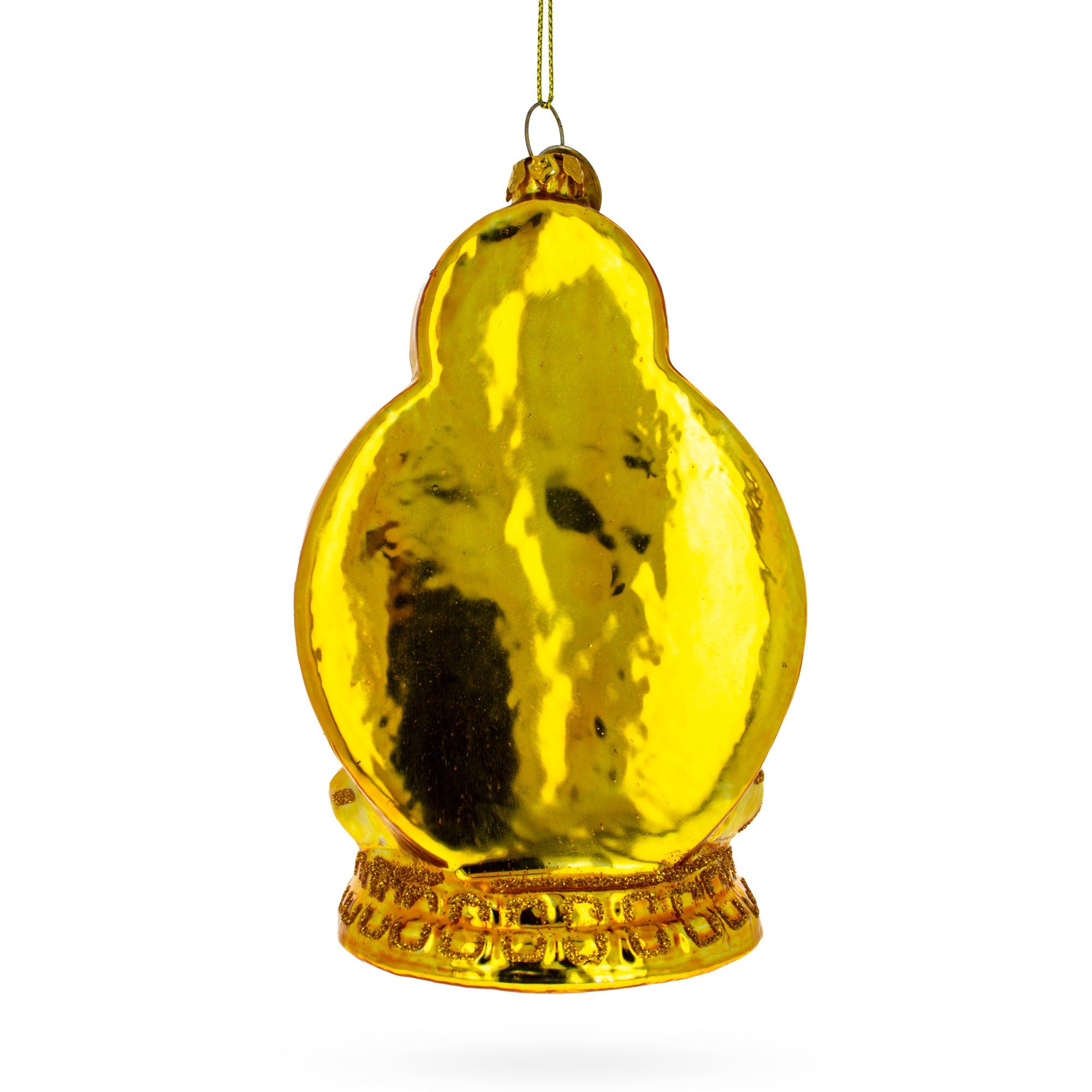 Golden Buddha Glass Christmas Ornament