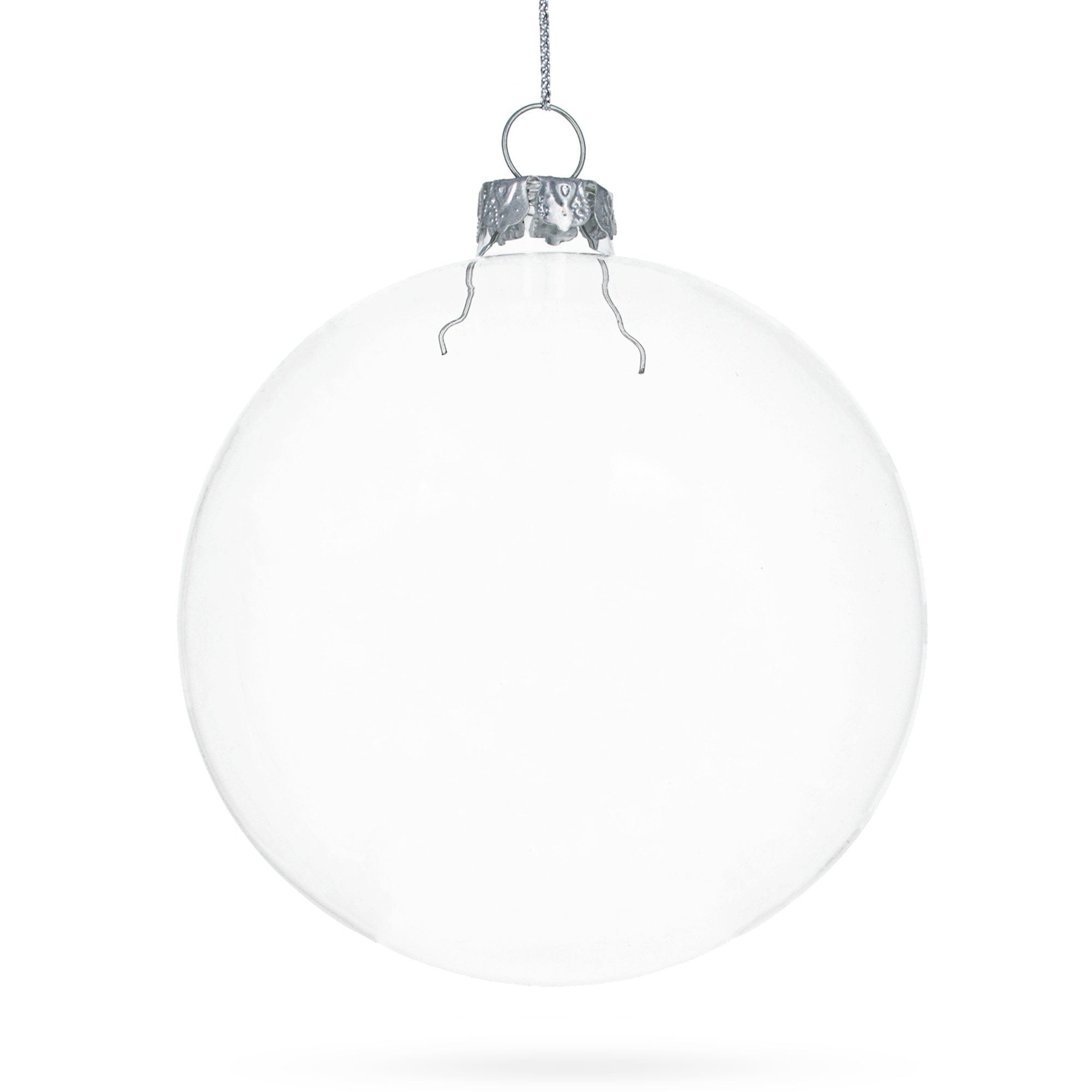 Set of 3 Clear Glass Ball Christmas Ornaments 4.7 Inches