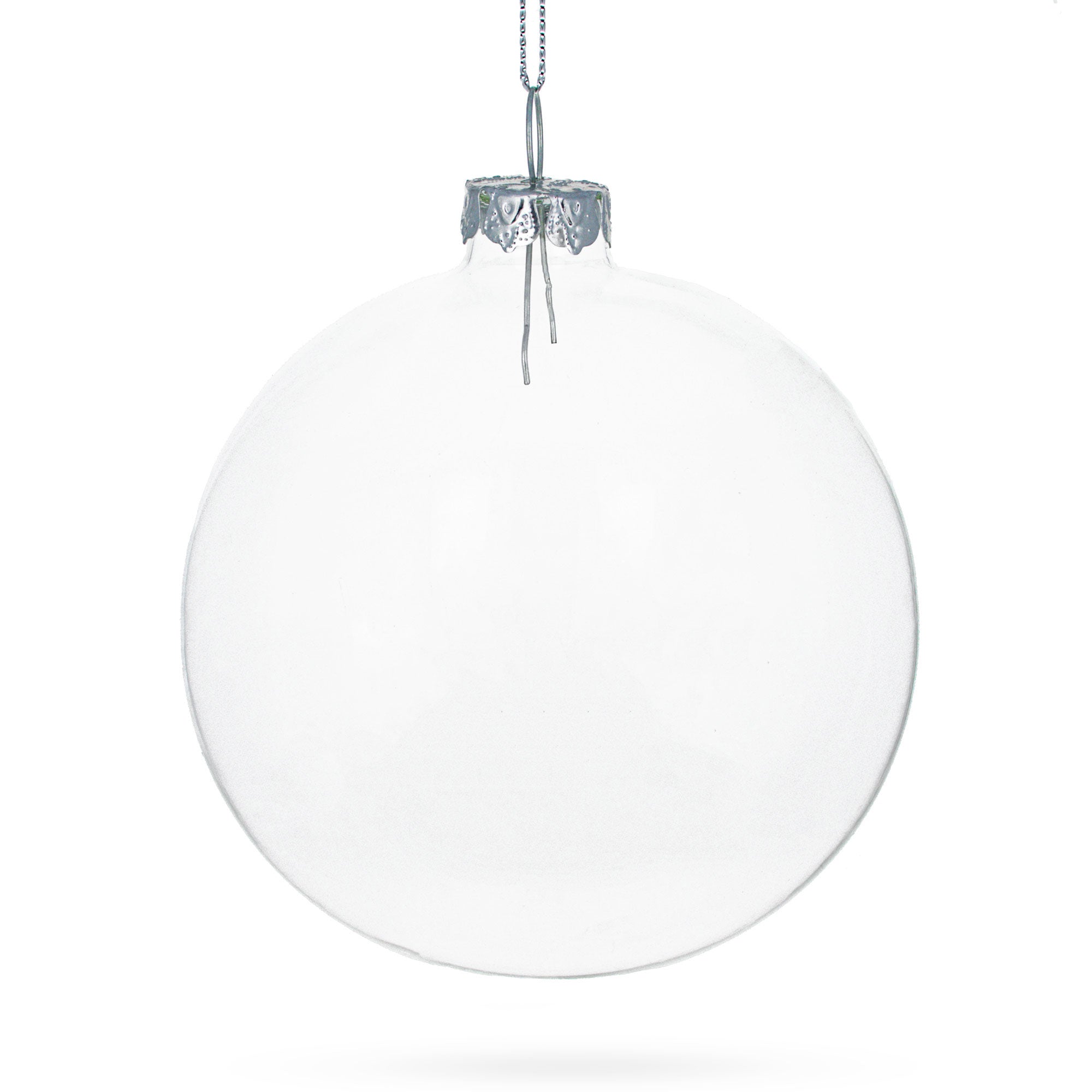 Set of 3 Clear Glass Ball Christmas Ornaments 4.7 Inches