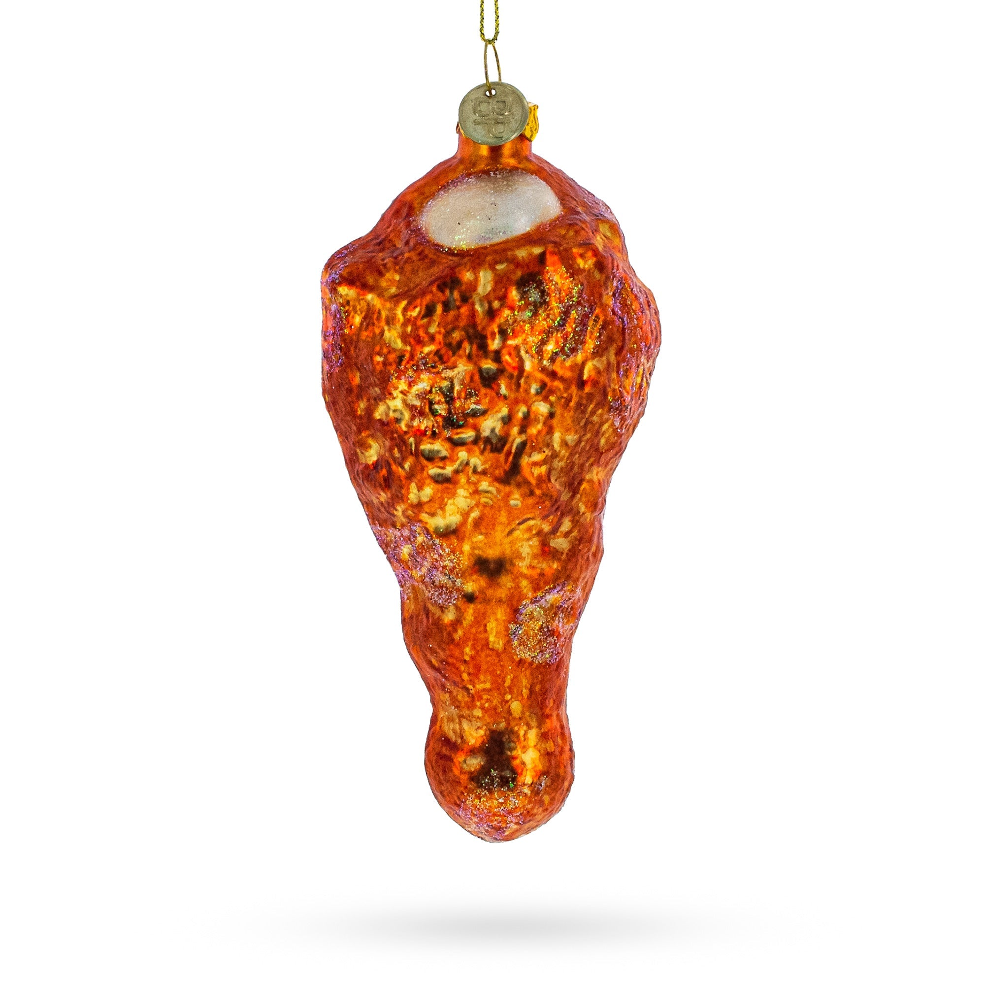 Chicken Drumstick Glass Christmas Ornament