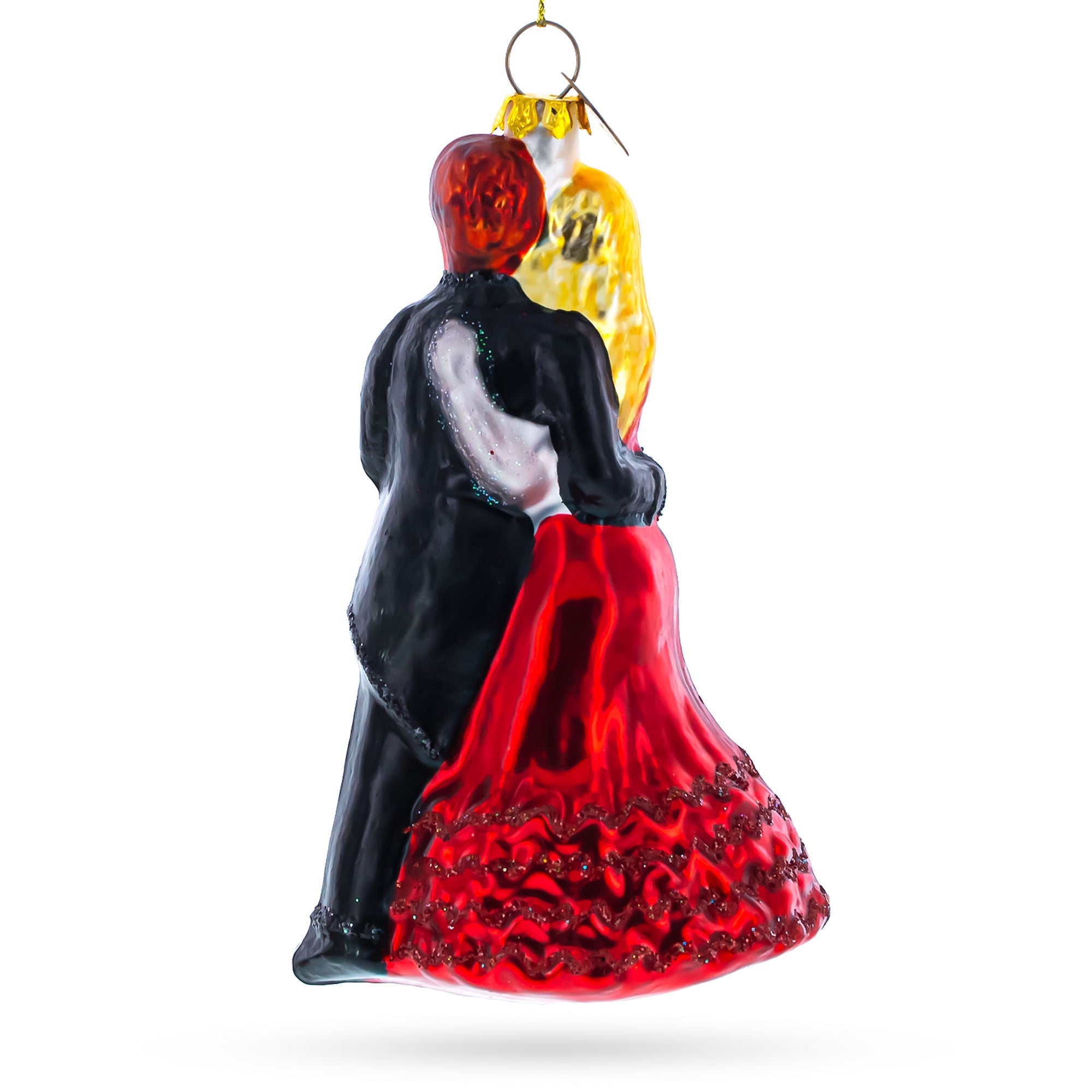 Graceful Dancing Couple Glass Christmas Ornament