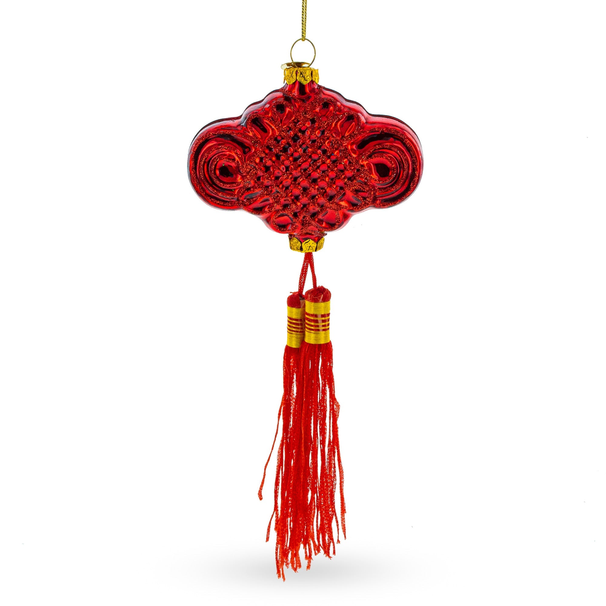 Elegant Chinese Knot Tassel New Year Decoration Glass Christmas Ornament