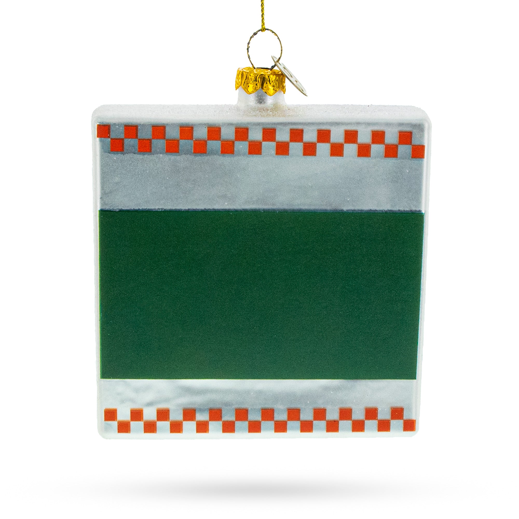 Takeout Pizza Box Glass Christmas Ornament