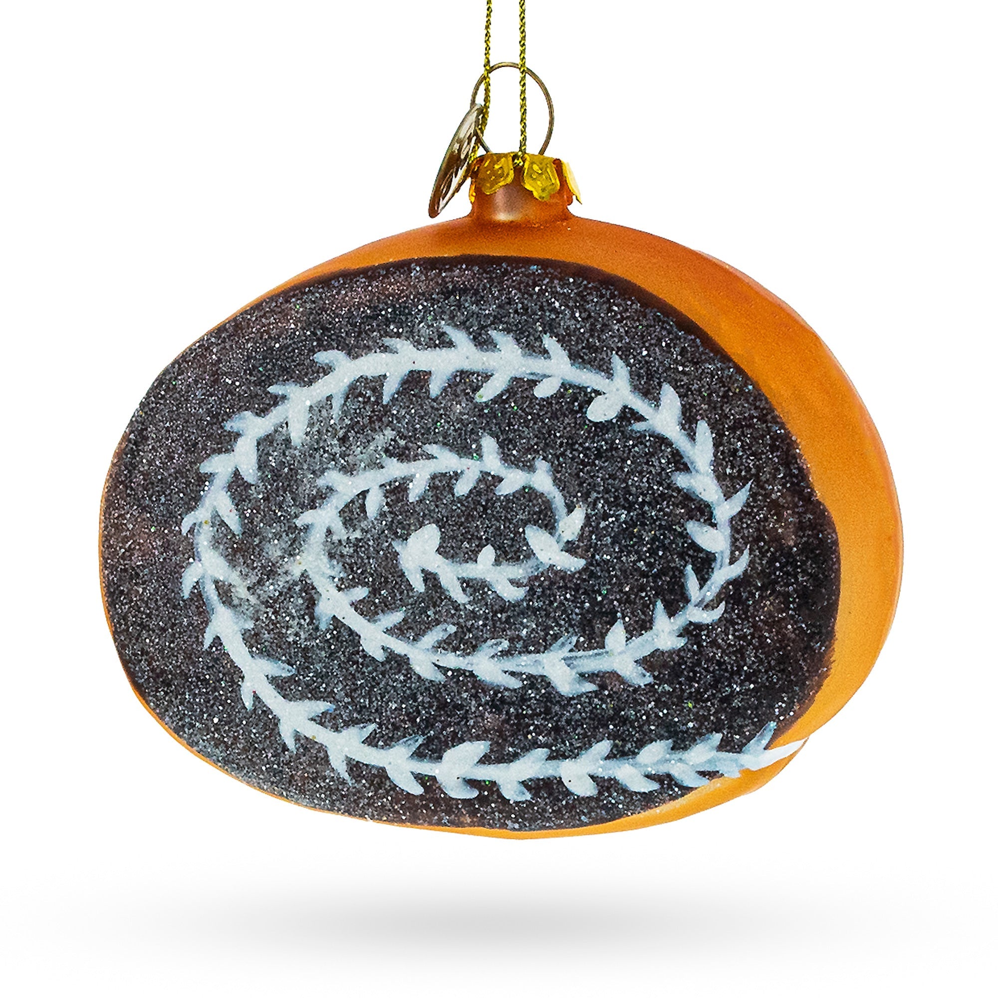 Chocolate Roll Cake Glass Christmas Ornament