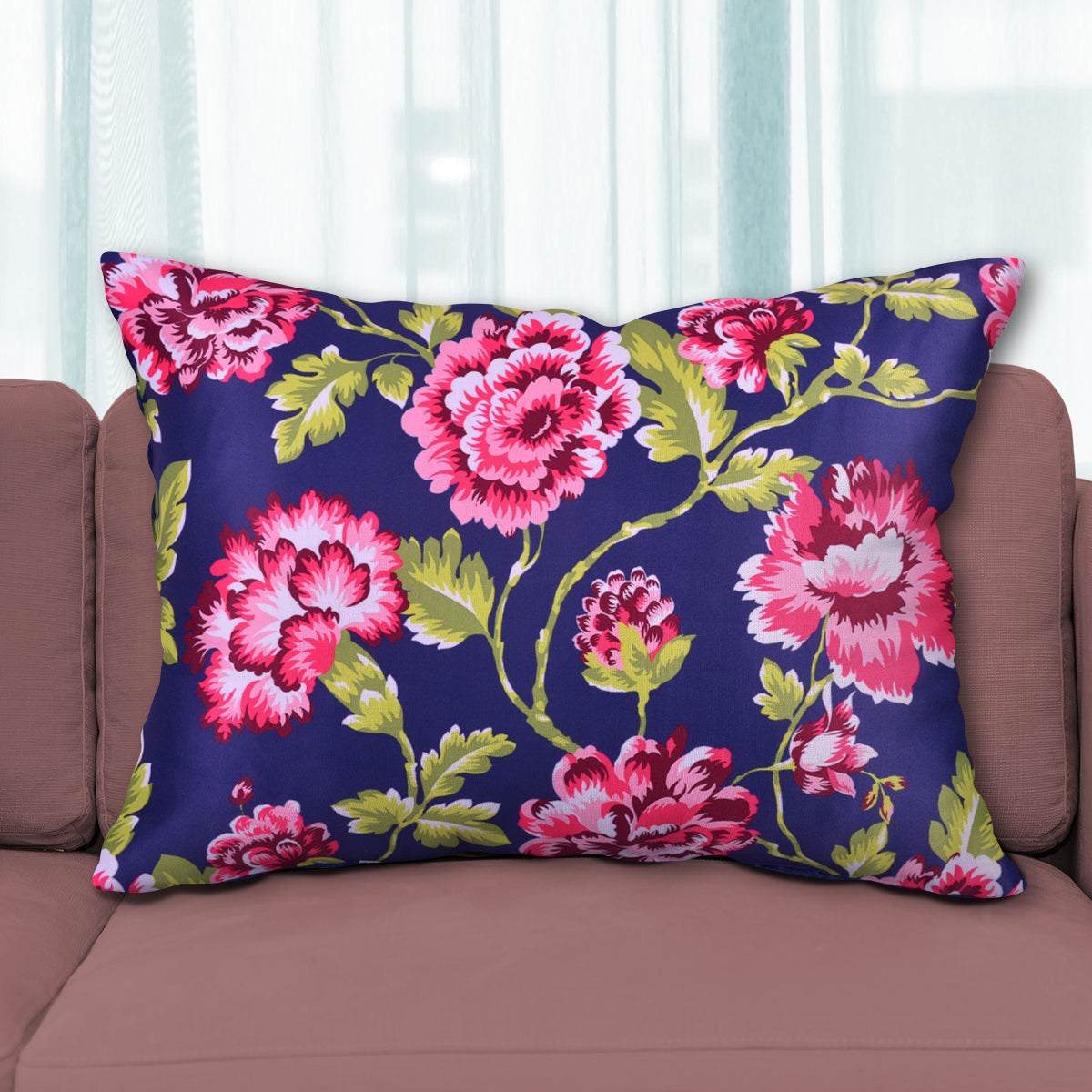 Floral Printed Throw Pillow Covers - 14 x 20 Inches