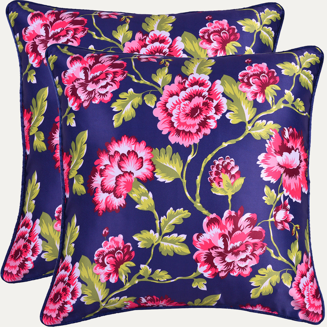 Floral Printed Throw Pillow Covers - 20 x 20 Inches