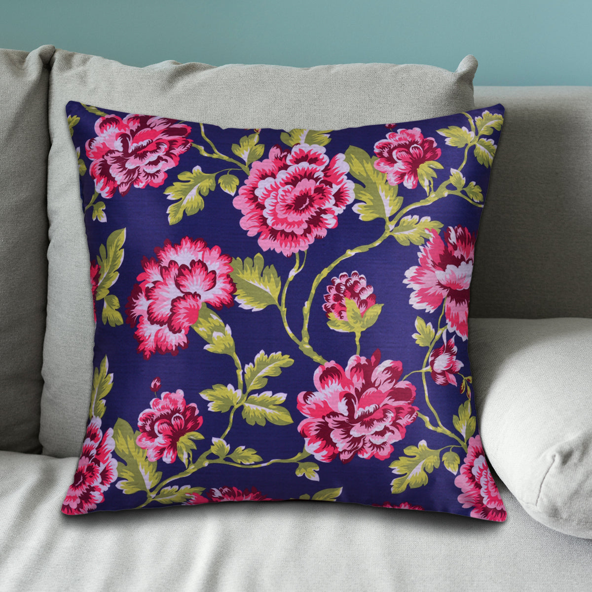Floral Printed Throw Pillow Covers - 20 x 20 Inches