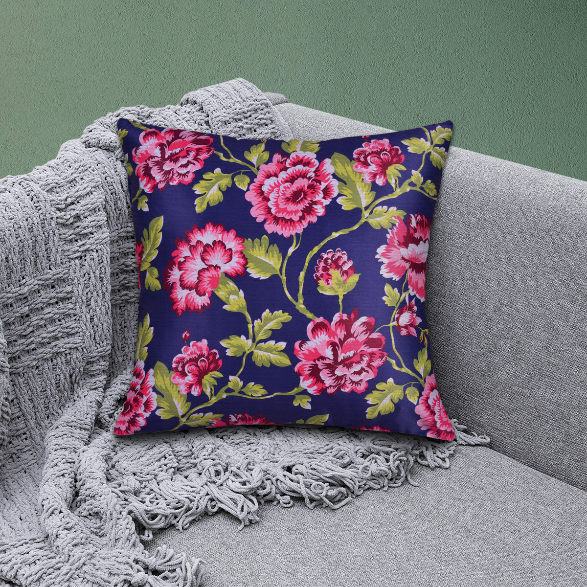 Floral Printed Throw Pillow Covers - 20 x 20 Inches