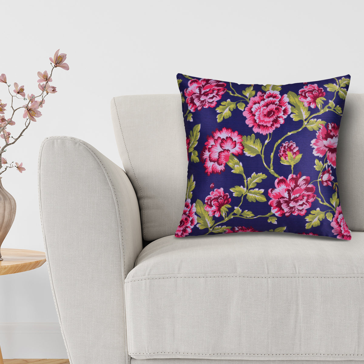 Floral Printed Throw Pillow Covers - 20 x 20 Inches