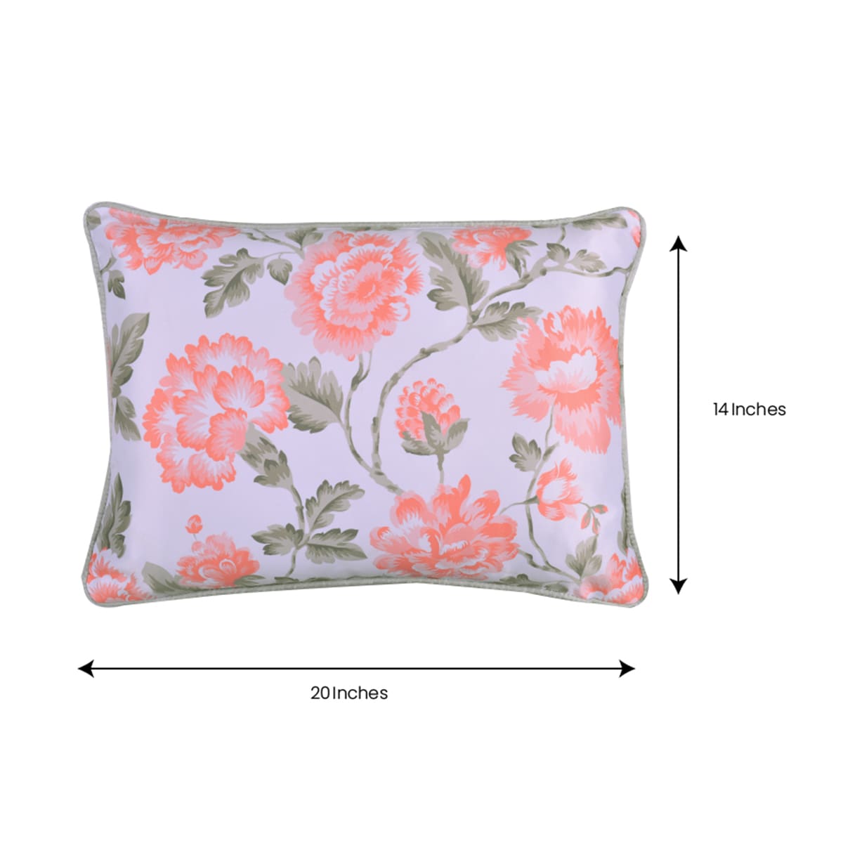 Floral Printed Throw Pillow Covers - 14 x 20 Inches
