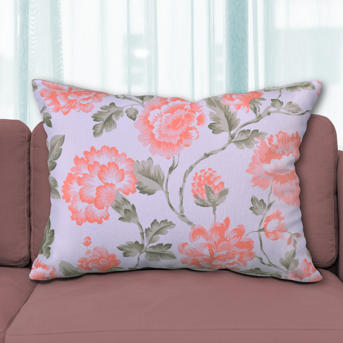 Floral Printed Throw Pillow Covers - 14 x 20 Inches