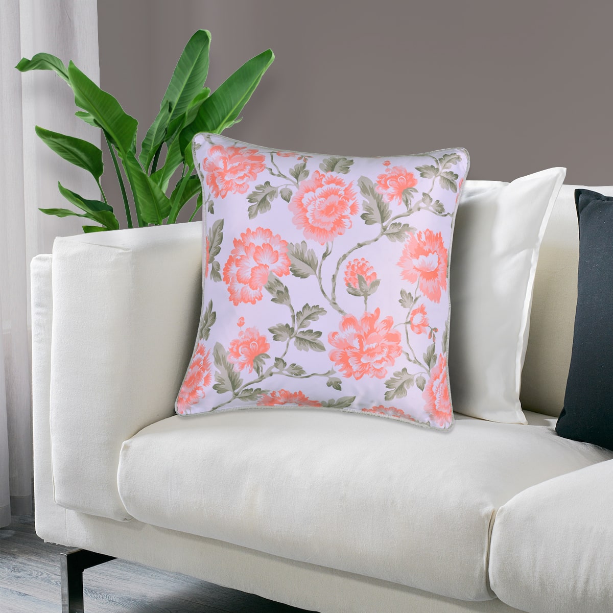 Floral Printed Throw Pillow Covers - 20 x 20 Inches